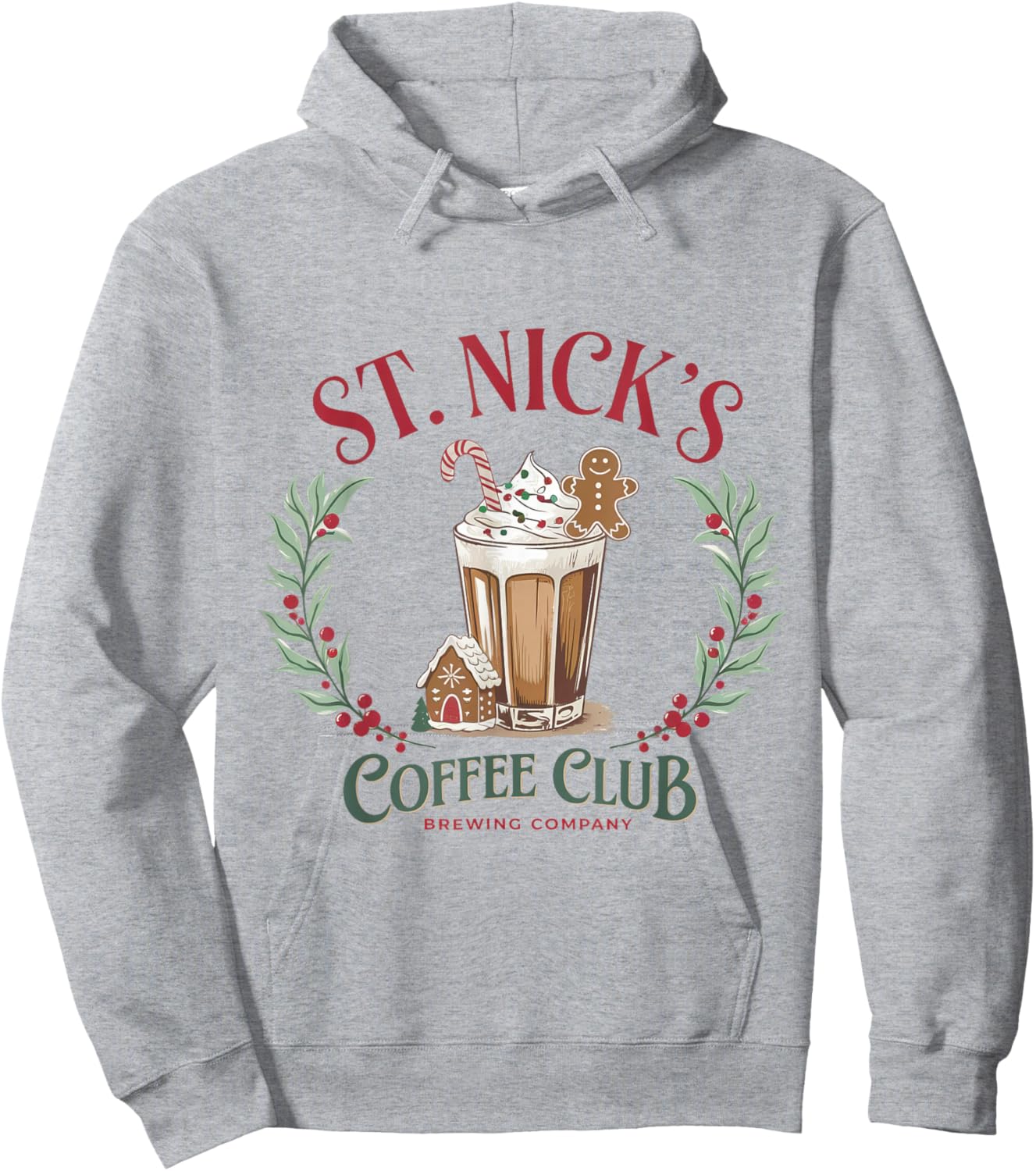 St Nicks Coffee Christmas Holiday Season Xmas Hoodie - Hoodie | Ash