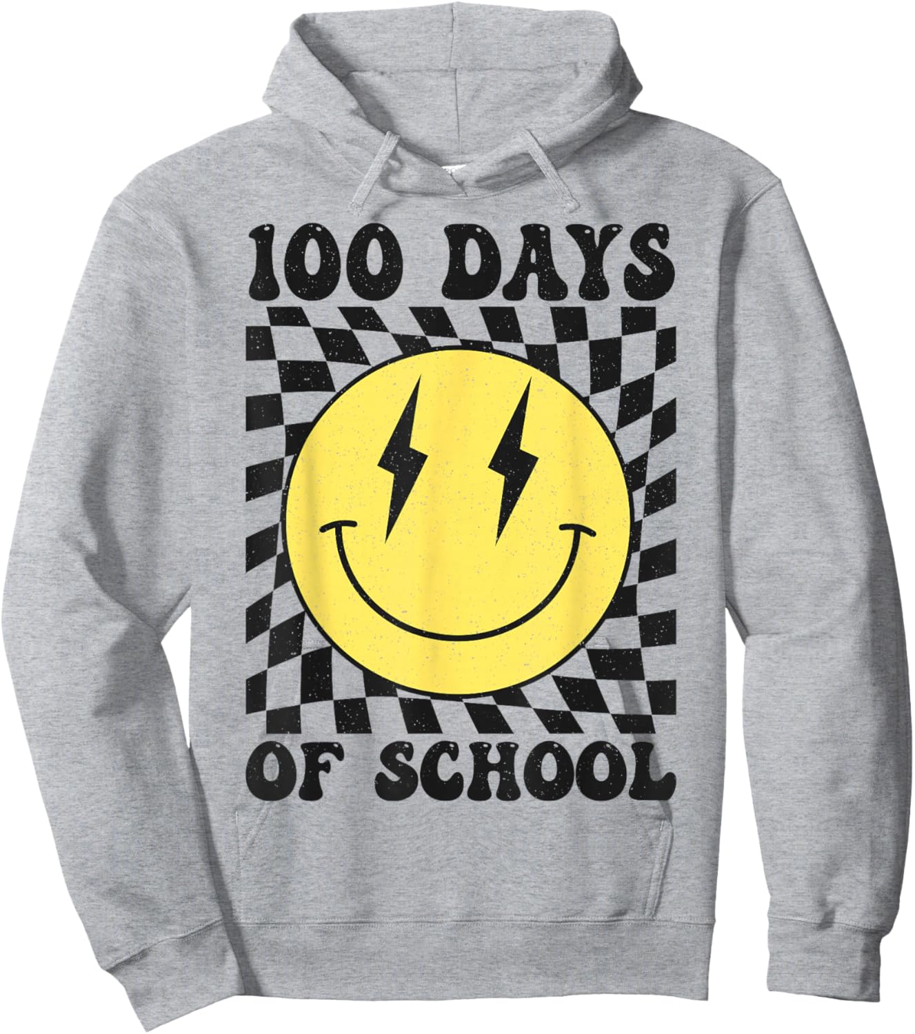 Retro 100 Days of School Smile Face 100th Day of School Hoodie - Hoodie | Ash