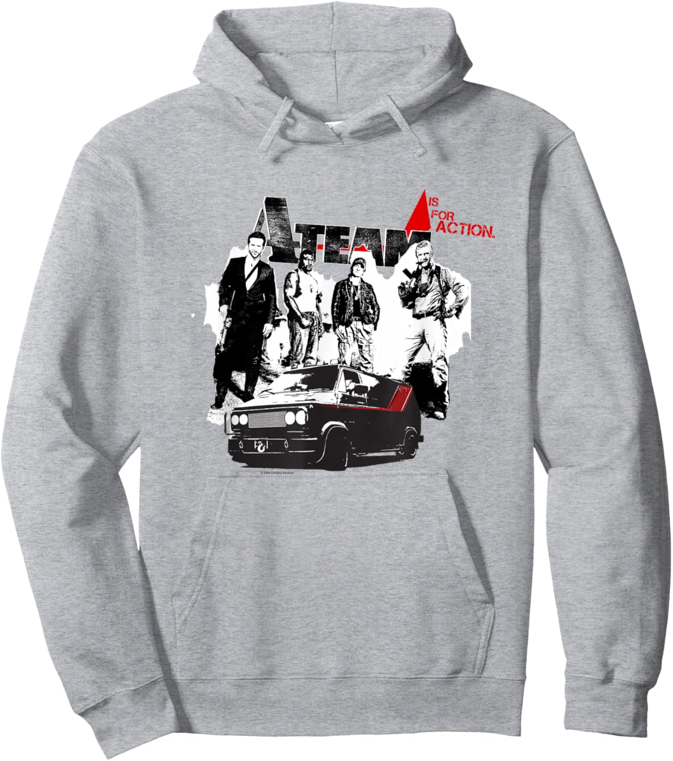 The A-Team A Is For Action Iconic Characters Retro Big Logo Hoodie - Hoodie | Ash