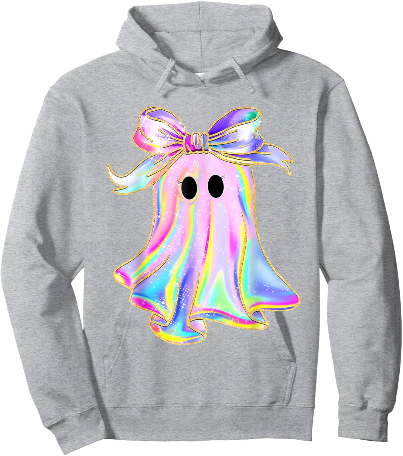 Disco Ghost Pumpkin Halloween Girly Coquette Bow Hoodie - Hoodie | Ash
