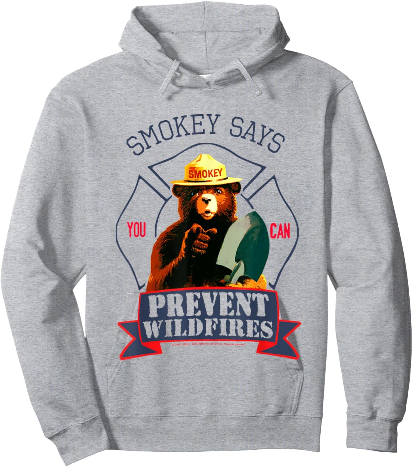 Smokey Bear You Can Prevent Forest Fires Vintage Badge Hoodie - Hoodie | Ash