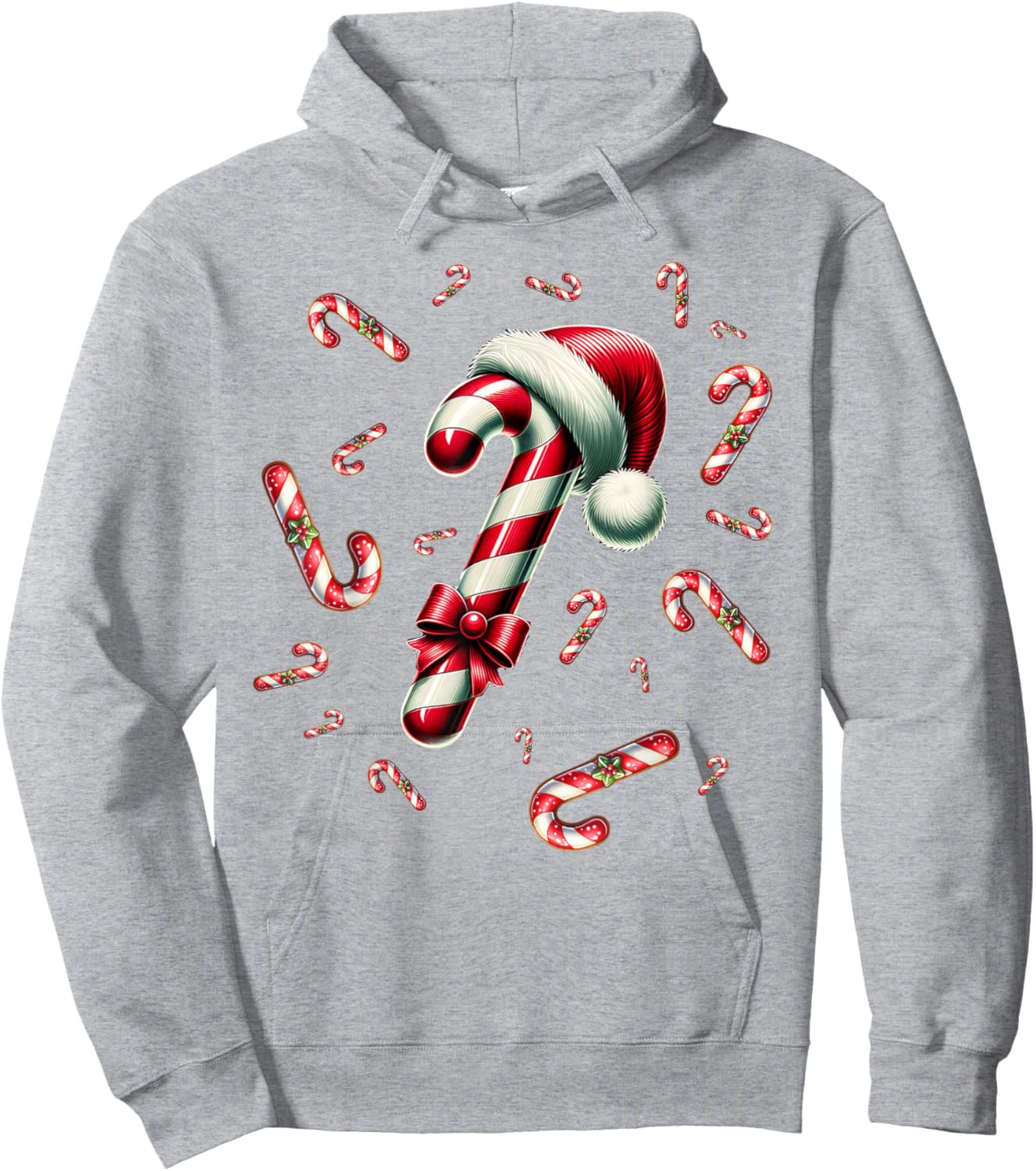 Christmas Candy Cane Crew Lights Red and White Candy Costume Hoodie - Hoodie | Ash