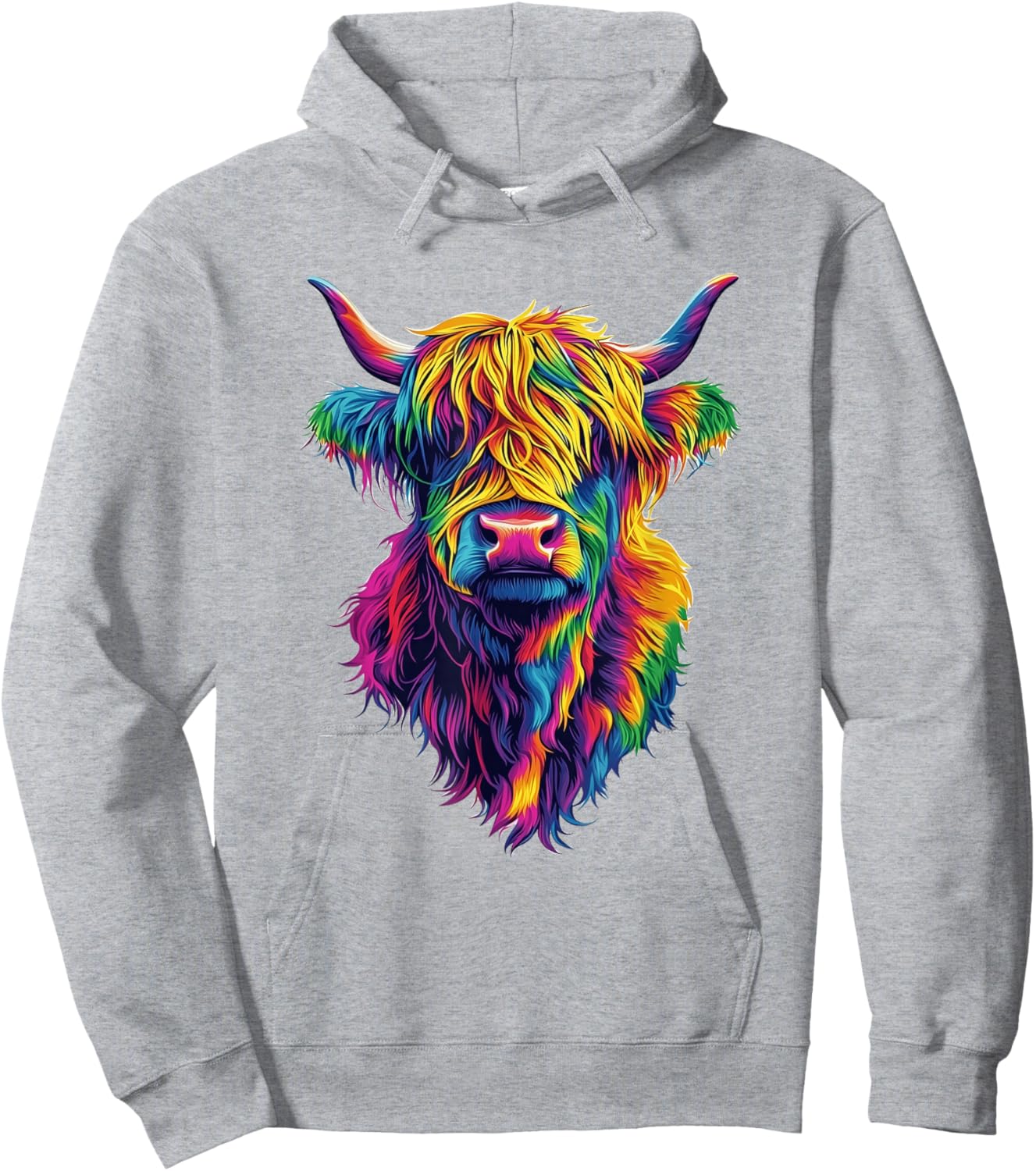 Highland Cow Colorful Lover Design For Girls Women Mom Woman Hoodie - Hoodie | Ash