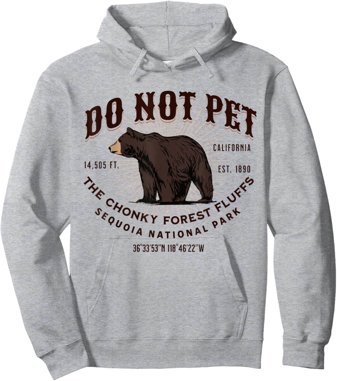 Sequoia National Park Black Bear Funny Souvenir Hoodie - Hoodie | Ash