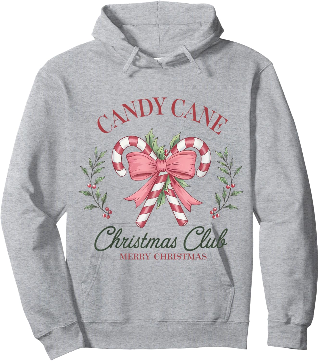 Candy Cane Christmas Holiday Season Xmas Hoodie - Hoodie | Ash