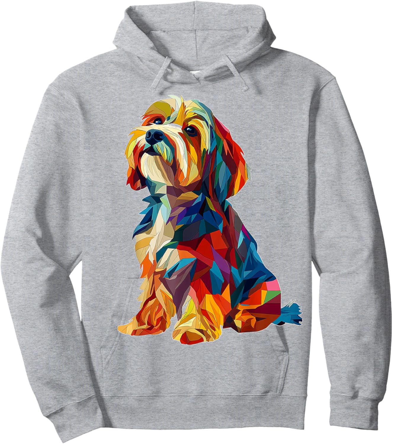 Tibetan Terrier Dog Graphic Pet Art Colorful Tibetan Terrier Hoodie - Hoodie | Ash