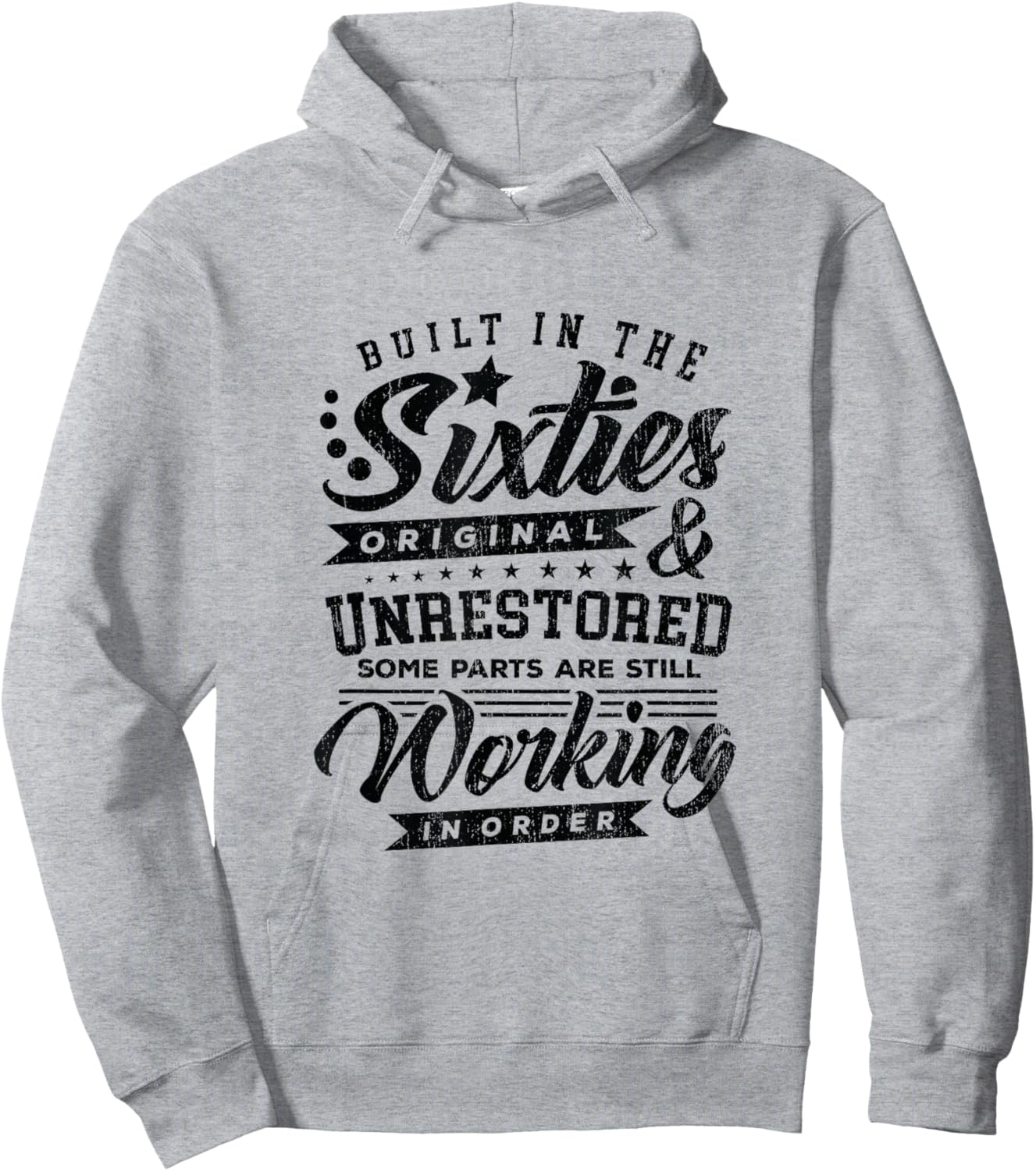 Retro 60th Birthday Built In The Sixties for Senior Citizens Hoodie - Hoodie | Ash