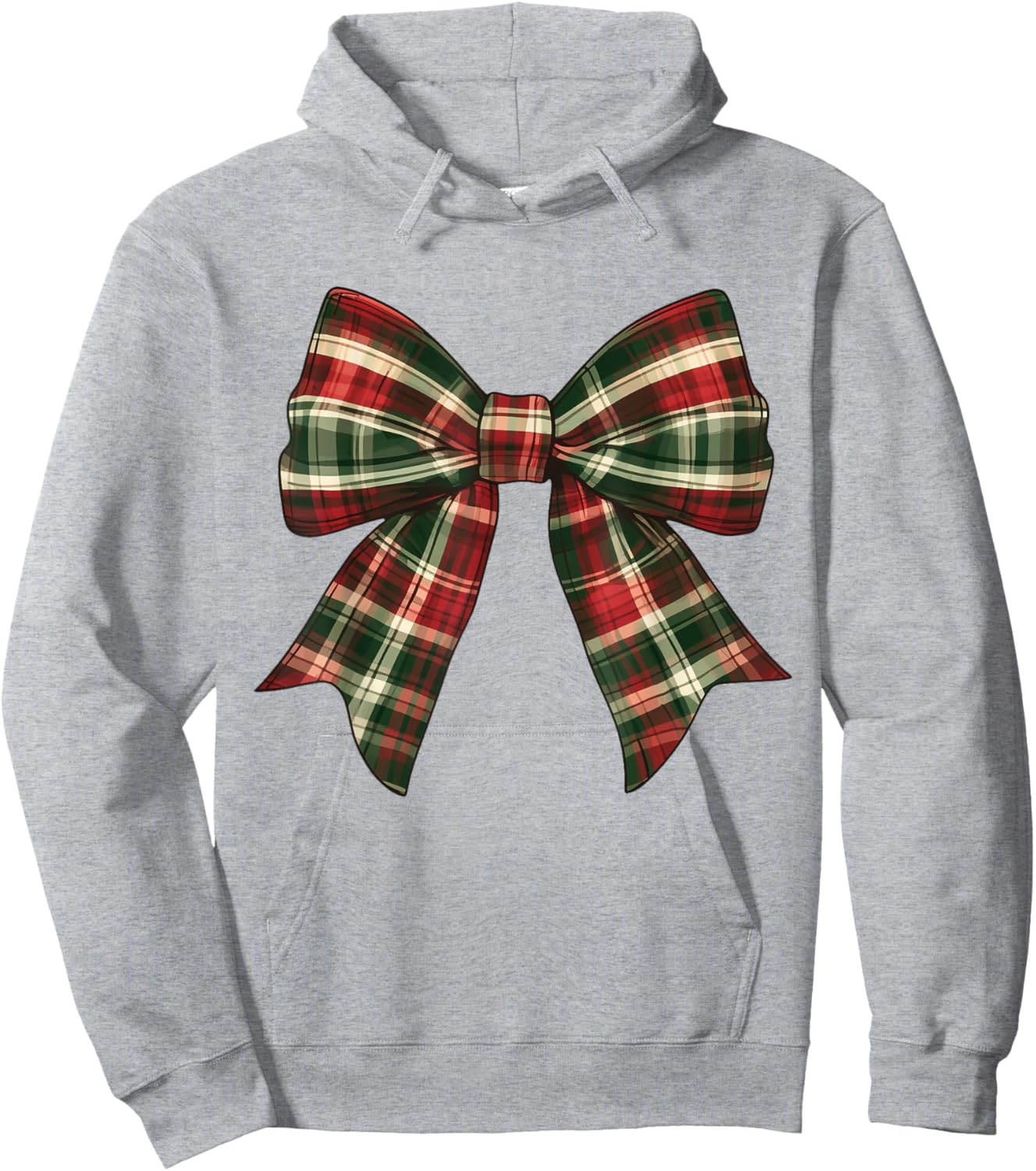 Christmas Bow Tartan Buffalo Plaid For Girls Toddlers Women Hoodie - Hoodie | Ash