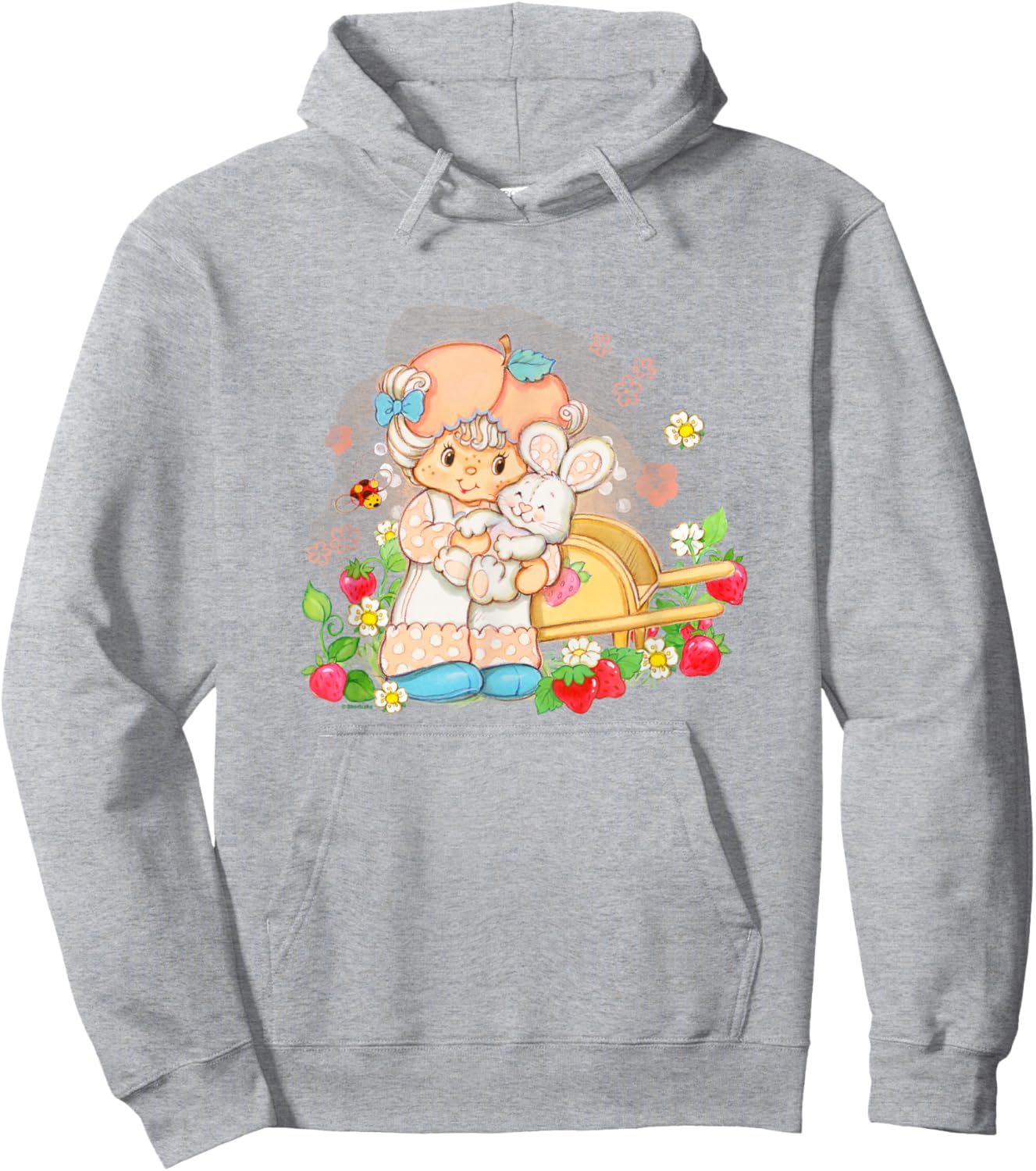 Strawberry Shortcake Apricot An Hopsalot Hug Cute Big Logo Hoodie - Hoodie | Ash