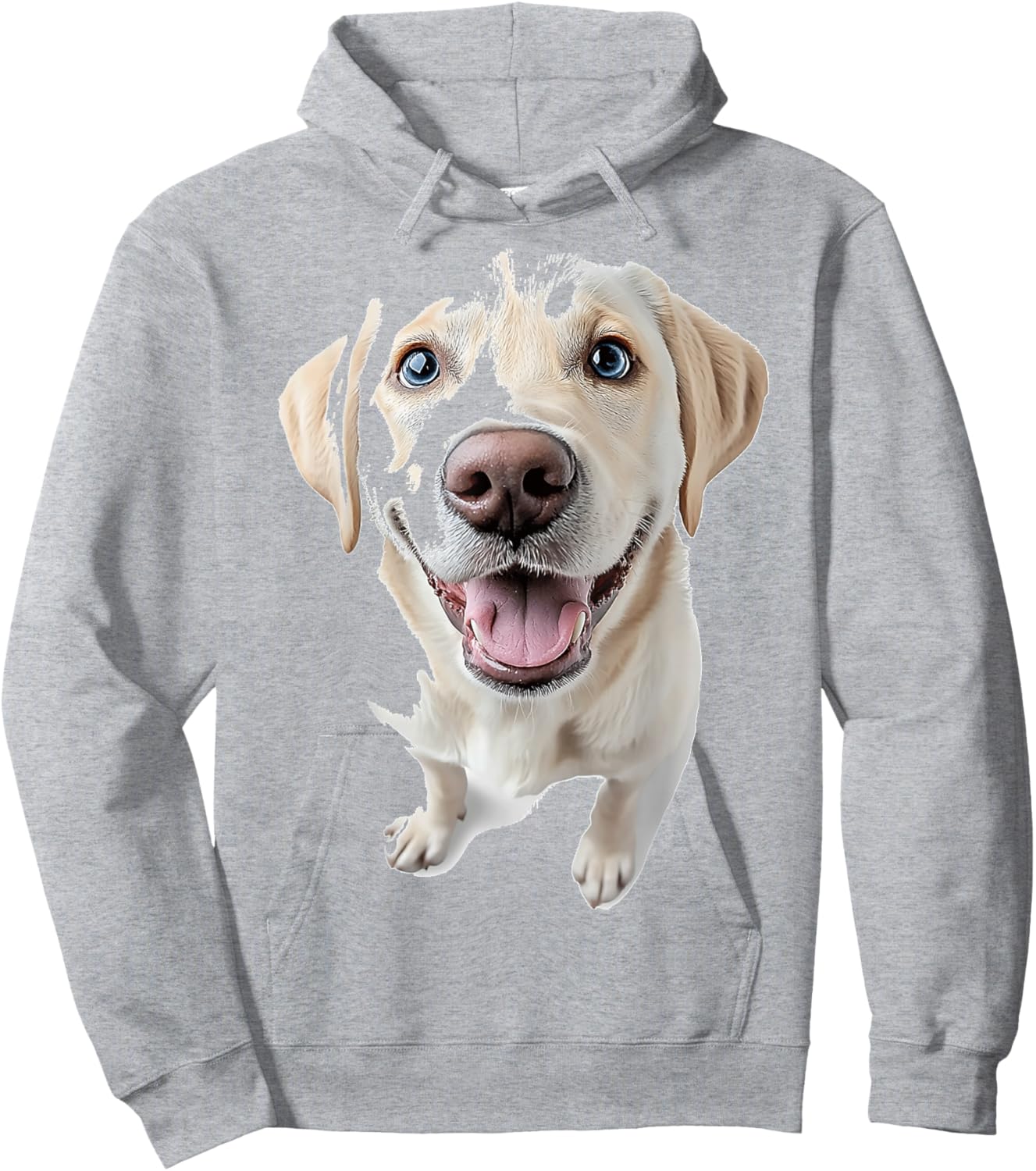 Labrador Dog Graphic Pet Artwork Blue Eyes Labrador Hoodie - Hoodie | Ash