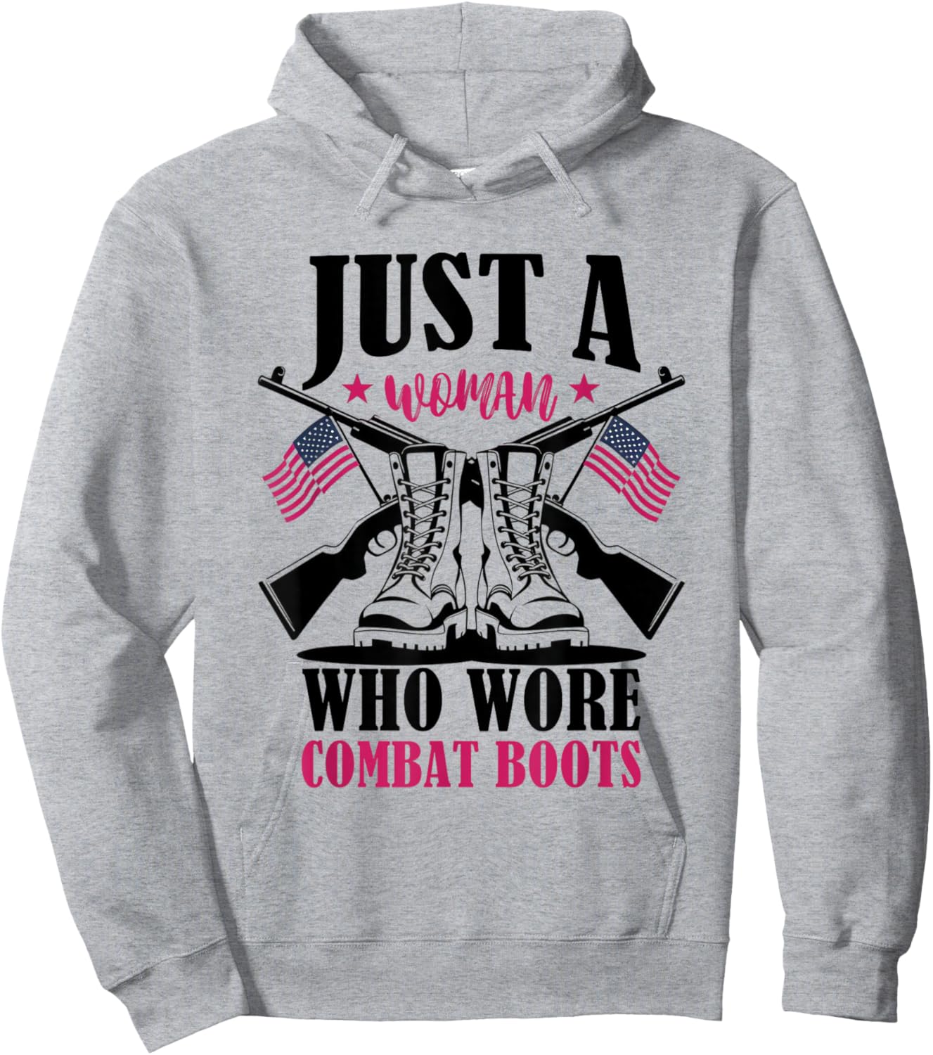 Just a Woman Who Wore Combat Boots Female Veteran Boots Hoodie - Hoodie | Ash