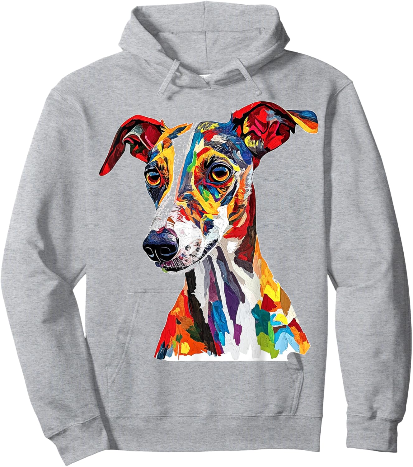 Whippet Dog Motif Pet Illustration Whippet Hoodie - Hoodie | Ash