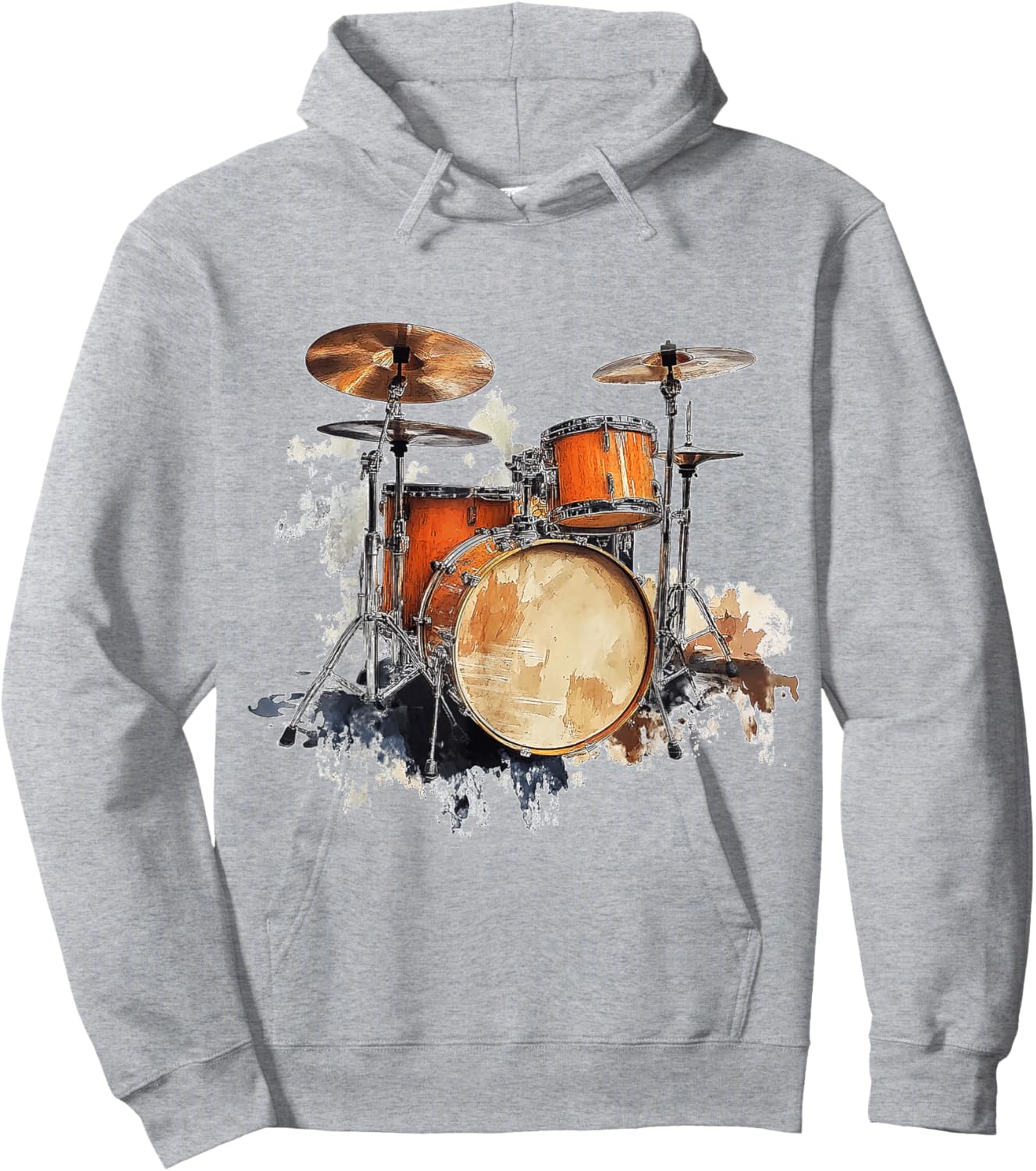 Drumset Music Instrument Motif Art Drumset Hoodie - Hoodie | Ash