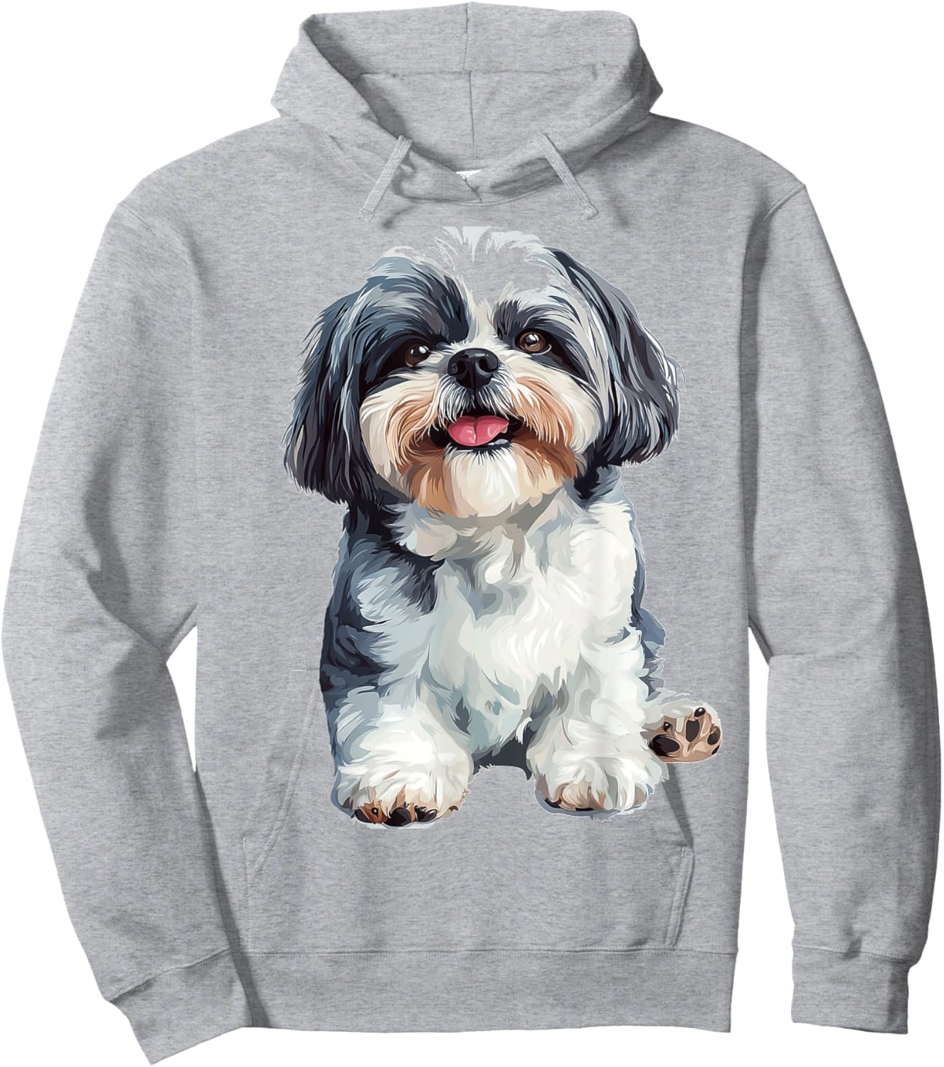 Shih Tzu Dog Graphic Pet Artwork Shih Tzu Hoodie - Hoodie | Ash