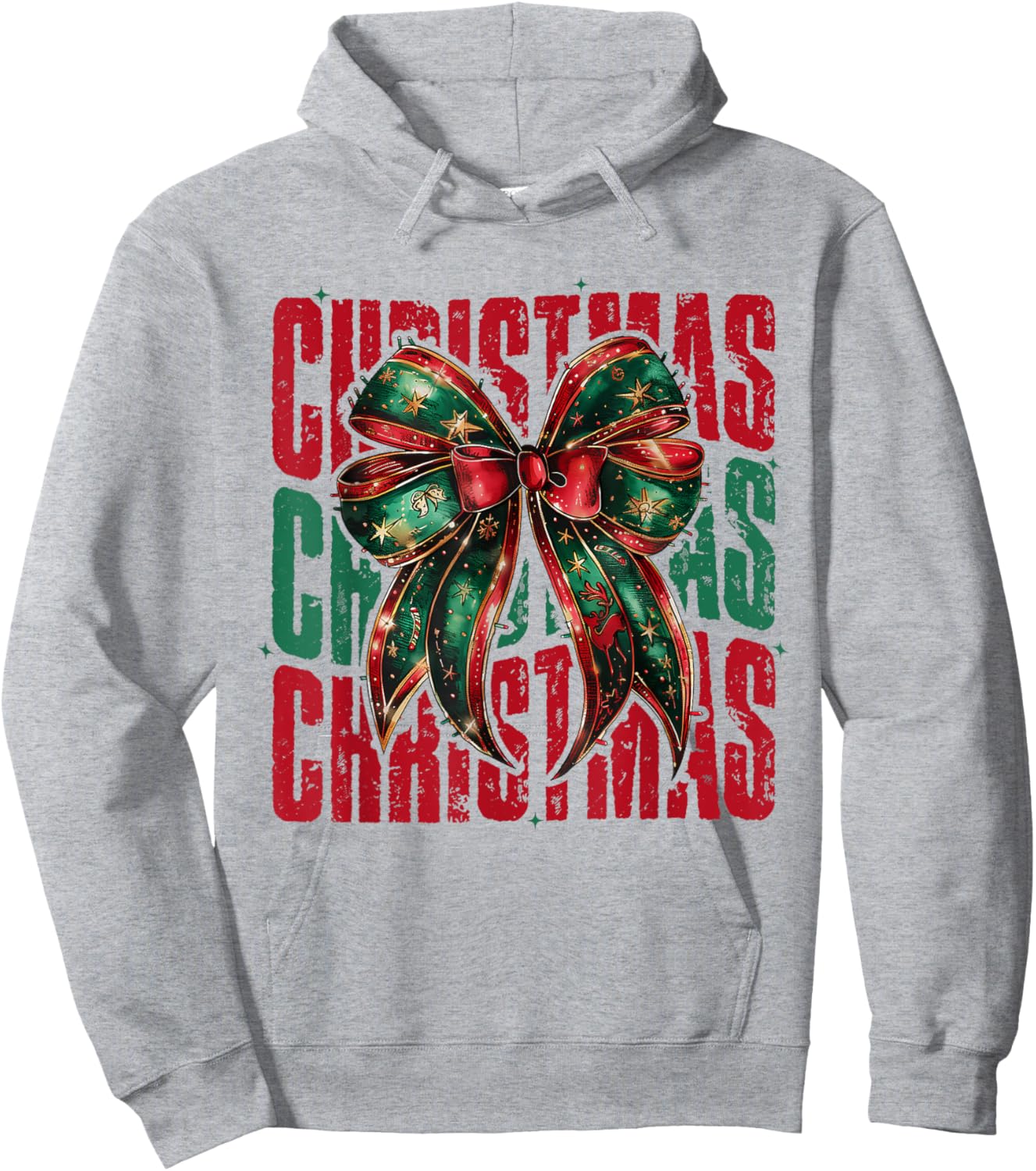 Coquette Bow Christmas Xmas Girl Women Hoodie - Hoodie | Ash
