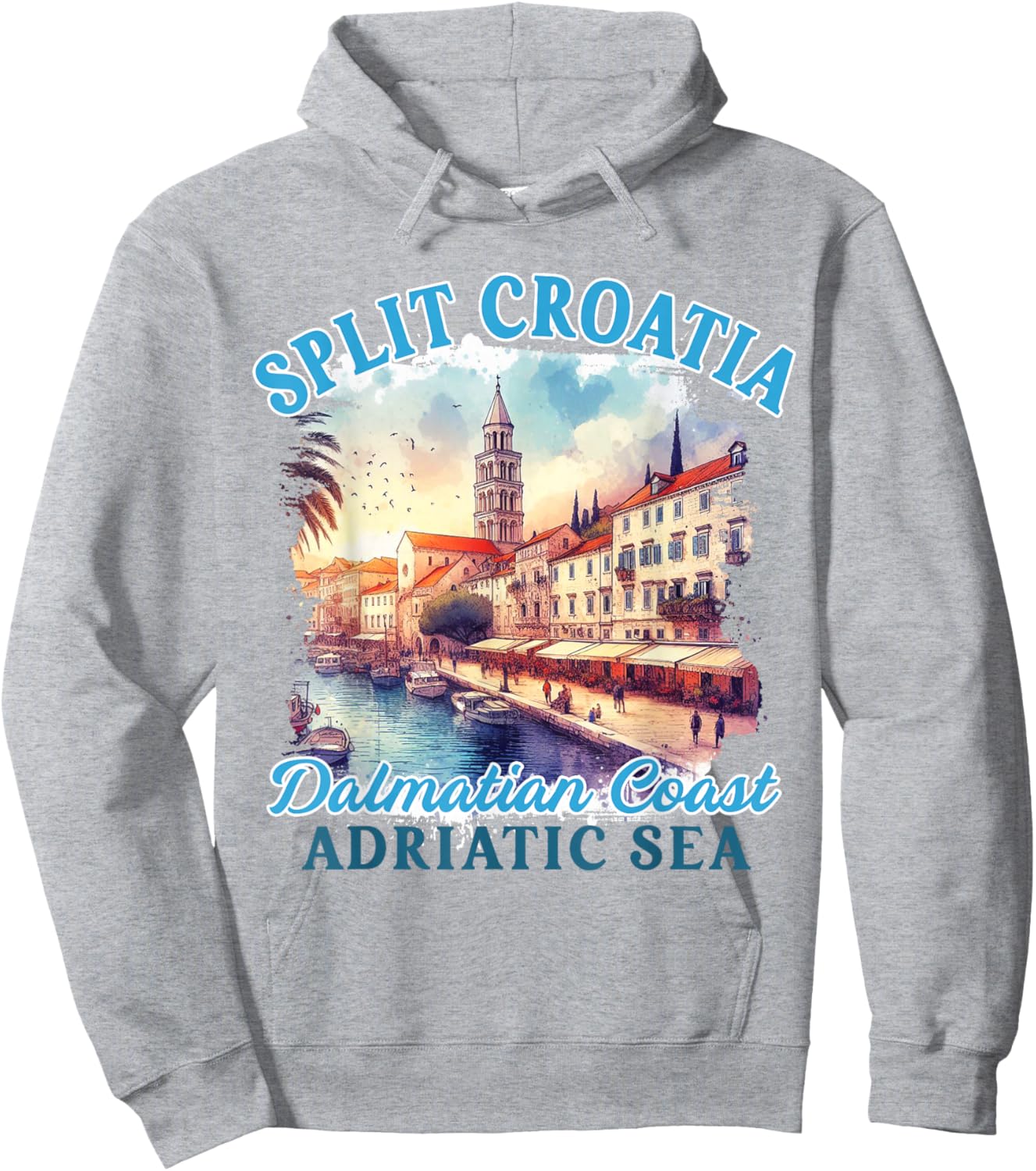 Split Traveling Croatia Trip Dalmatian Coast Adriatic Sea Hoodie - Hoodie | Ash