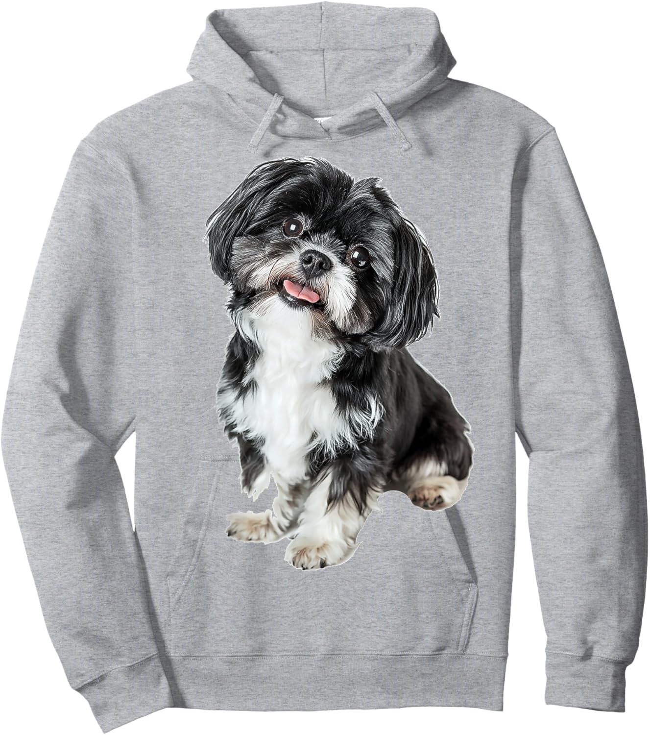 Shih Tzu Dog Motif Pet Artwork Shih Tzu Men Women Kids Hoodie - Hoodie | Ash