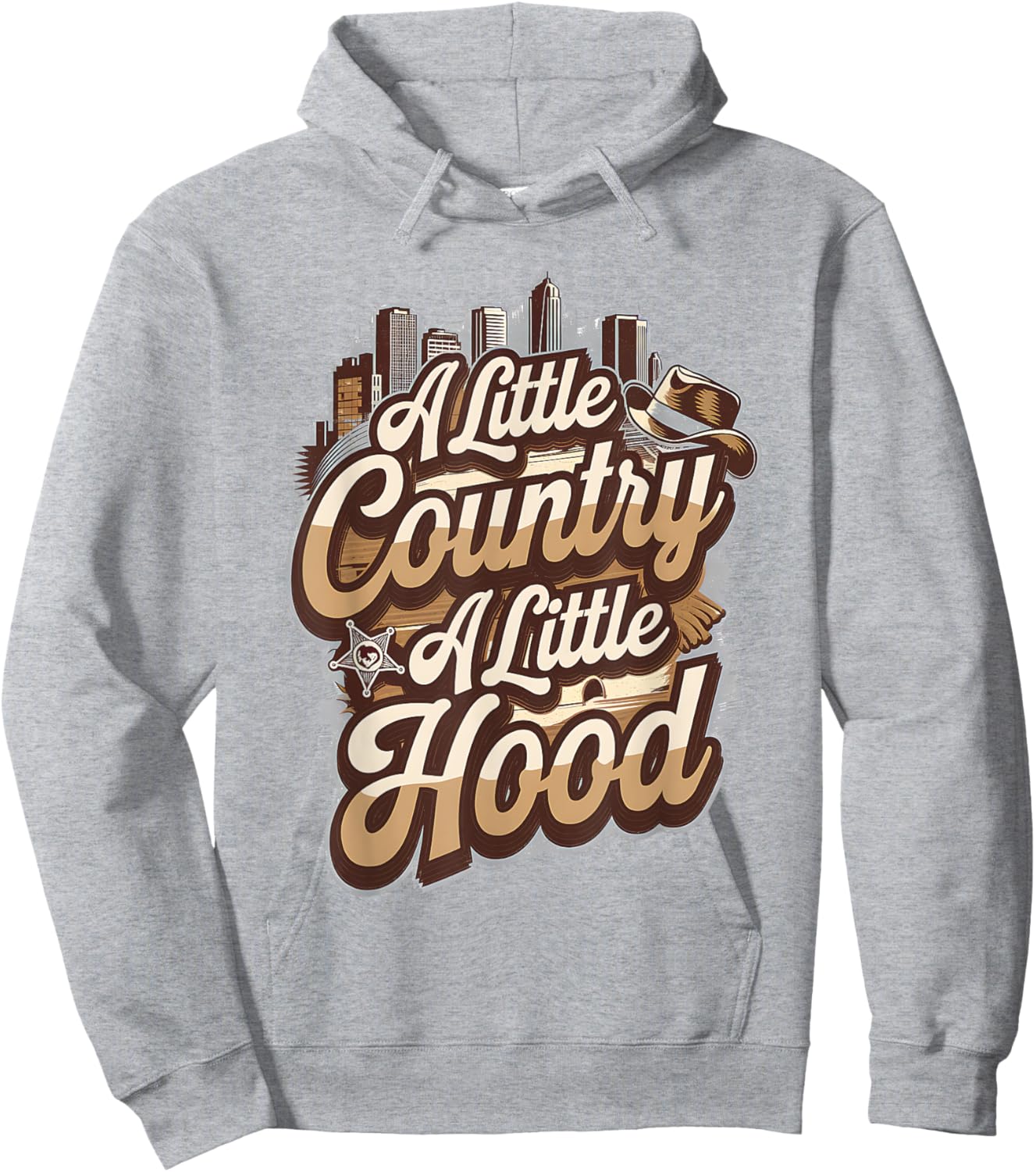 A Little Country A Little Hood Vintage Western Hip Hop Rap Hoodie - Hoodie | Ash