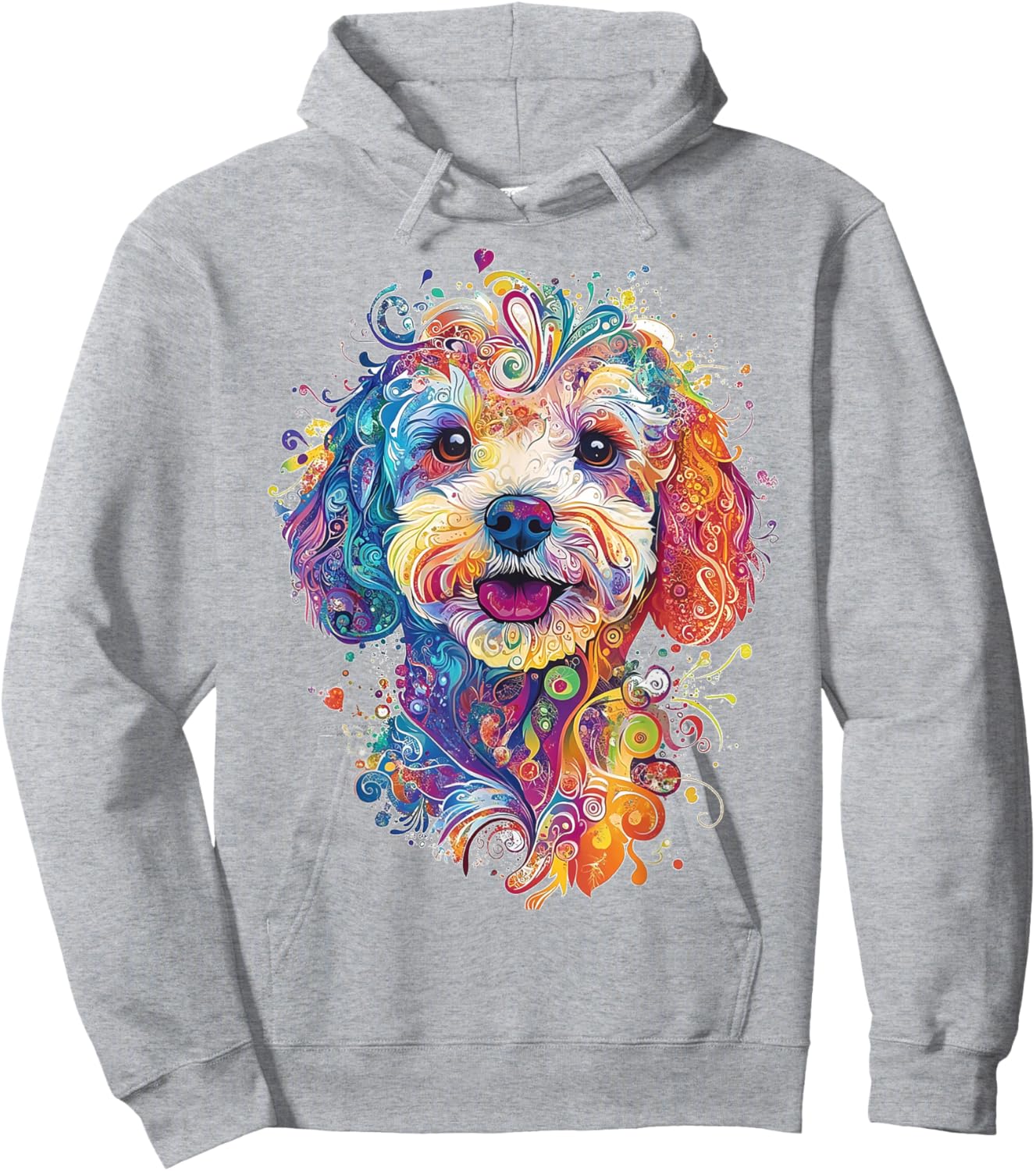 Maltipoo Dog Graphic Pet Art Mandala Maltipoo Hoodie - Hoodie | Ash