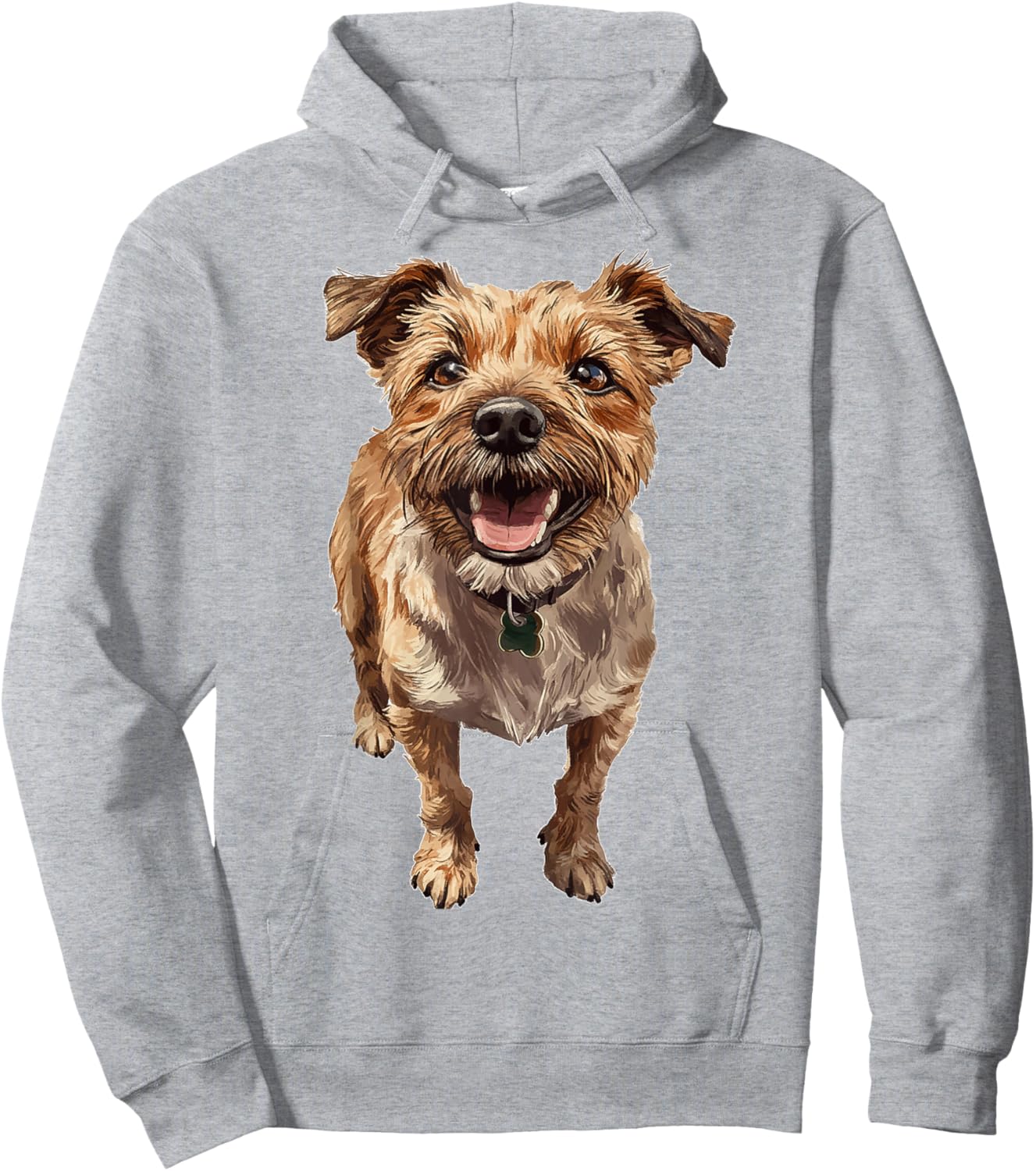 Border Terrier Dog Graphic Pet Illustration Border Terrier Women Kids Hoodie - Hoodie | Ash