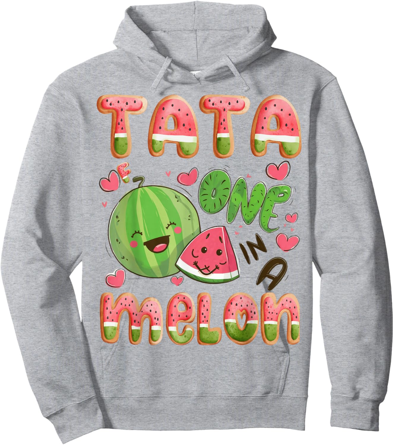 Tata Of One In A Melon 1St Birthday Watermelon Bday Party Hoodie - Hoodie | Ash