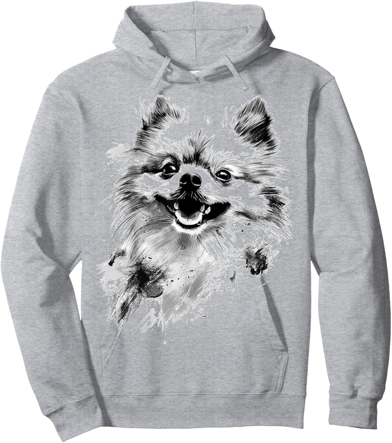 Pomeranian Dog Graphic Pet Artwork Pomeranian Hoodie - Hoodie | Ash