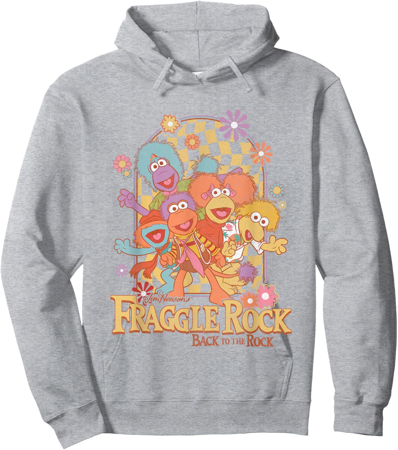 Fraggle Rock Back To The Rock Group Shot Vintage Chest Logo Hoodie - Hoodie | Ash