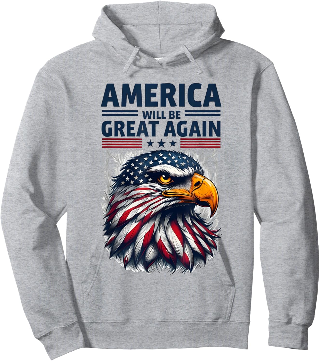 America Will Be Great Again | Patriotic Americans Rejoice Hoodie - Hoodie | Ash