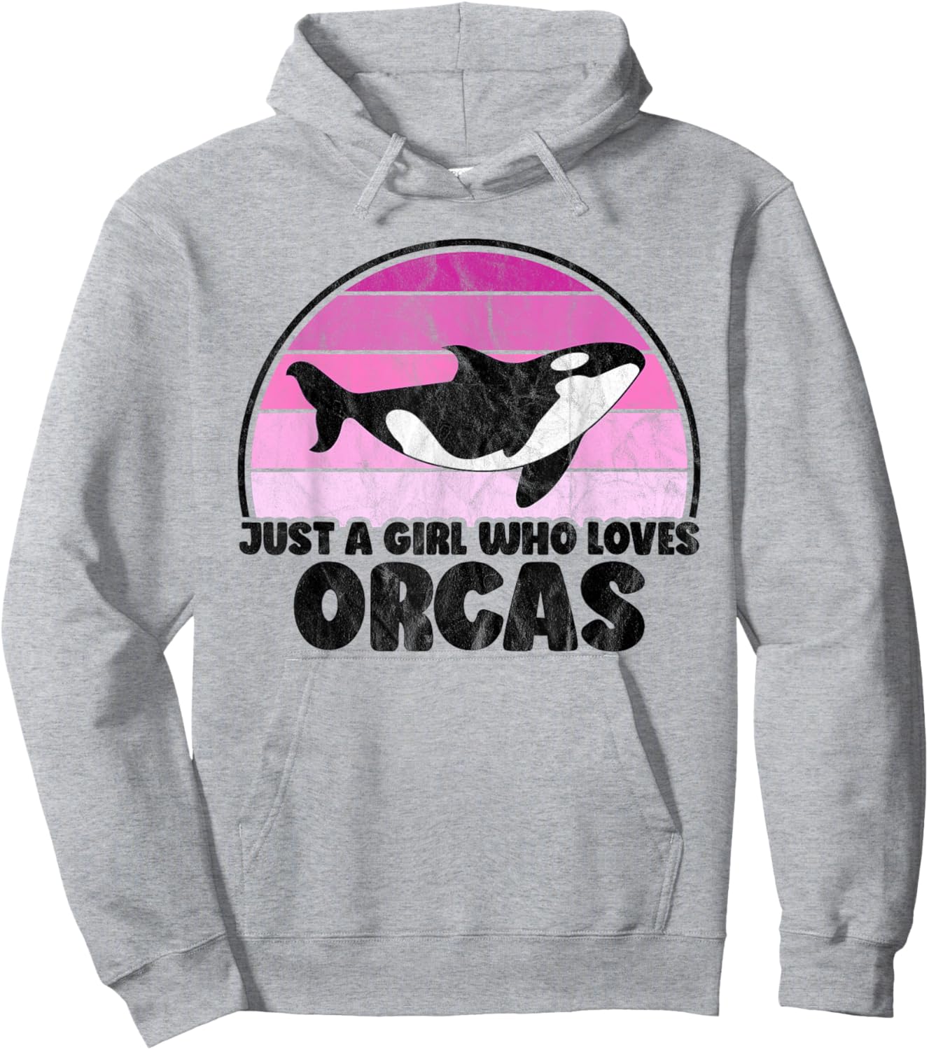 Just A Girl Who Loves Orcas - Orca Whale Retro Women Hoodie - Hoodie | Ash