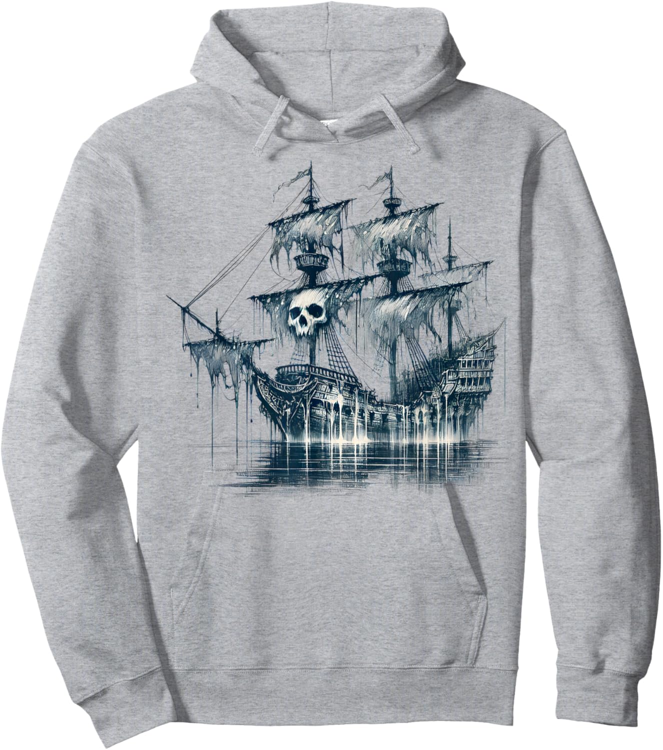 Cool Ghost Ship with Skull Argh Pirate Hoodie - Hoodie | Ash