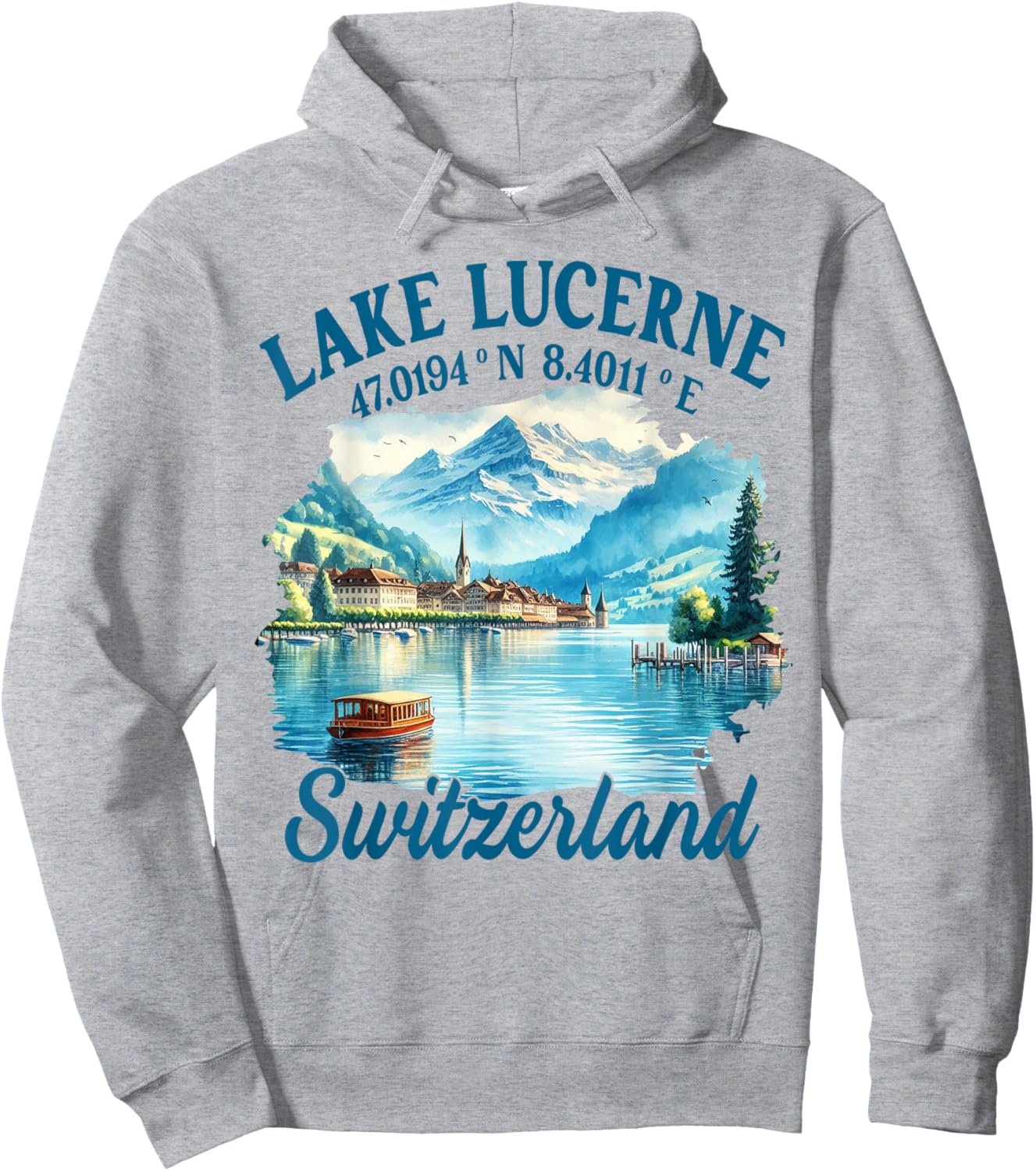Lake Lucerne Travel Exploring Switzerland Trip Nature Lover Hoodie - Hoodie | Ash