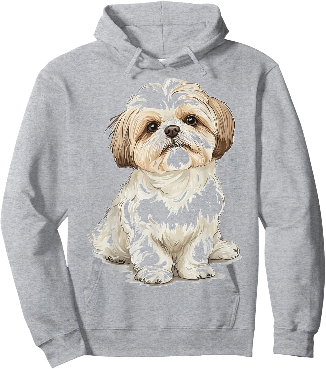 Shih Tzu Dog Motif Pet Artwork Shih Tzu Hoodie - Hoodie | Ash