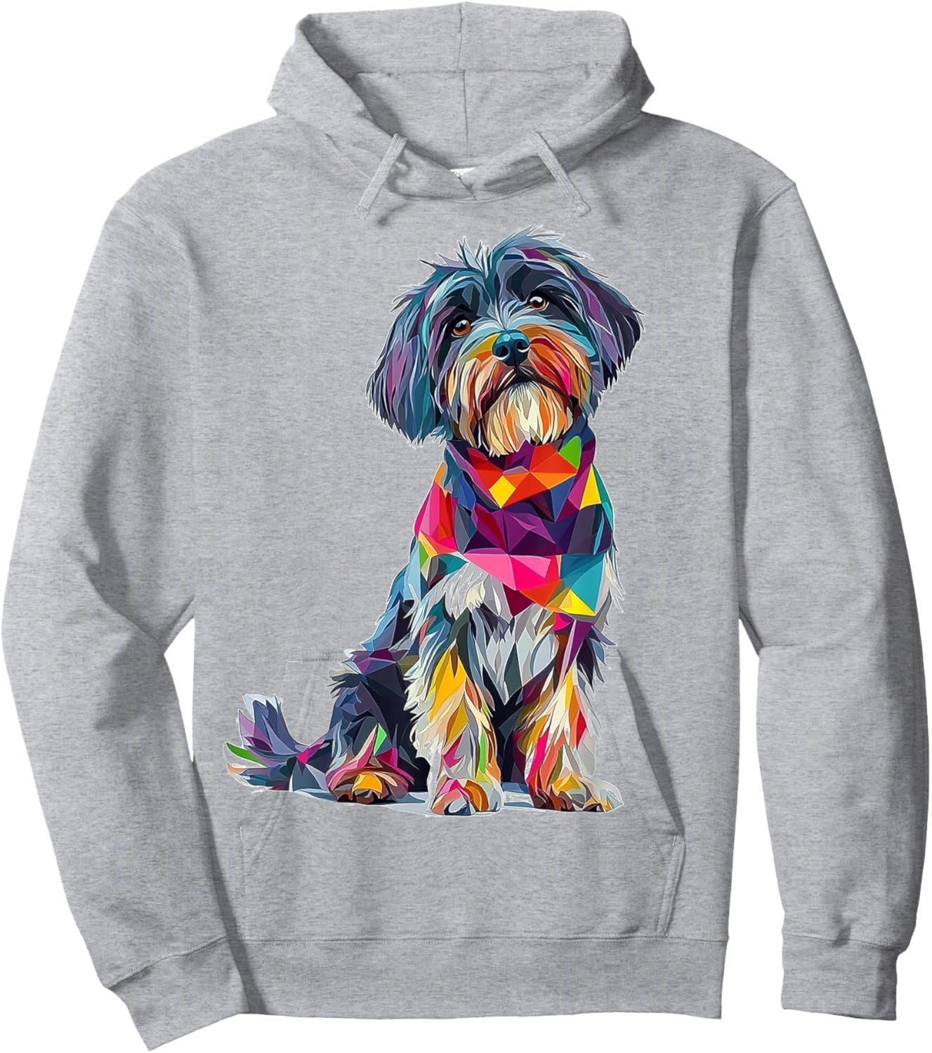 Tibetan Terrier Dog Graphic Pet Art Colorful Tibetan Terrier Hoodie - Hoodie | Ash