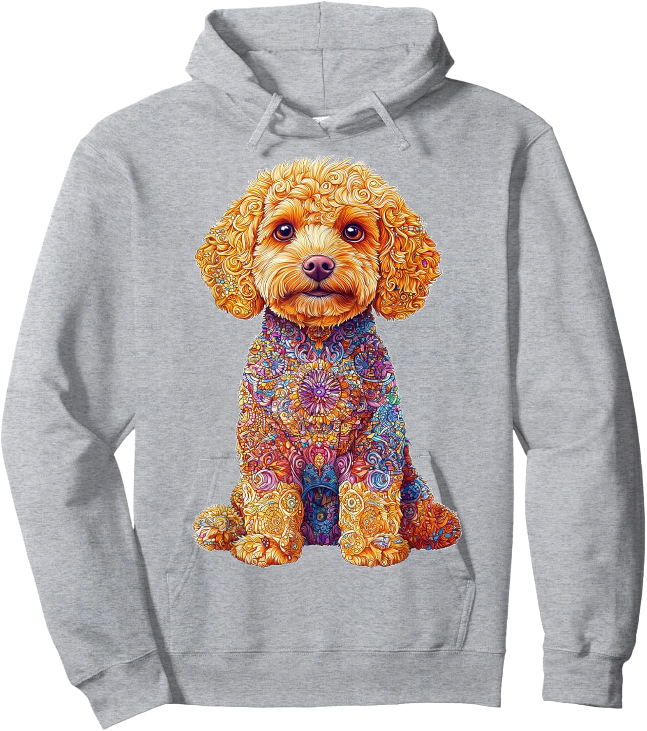 Maltipoo Dog Motif Pet Artwork Mandala Maltipoo Hoodie - Hoodie | Ash