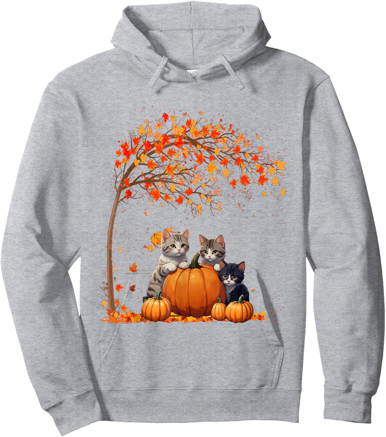It's Fall Y'all Cat Leaf Fall Tree Hello Autumn Thanksgiving Hoodie - Hoodie | Ash