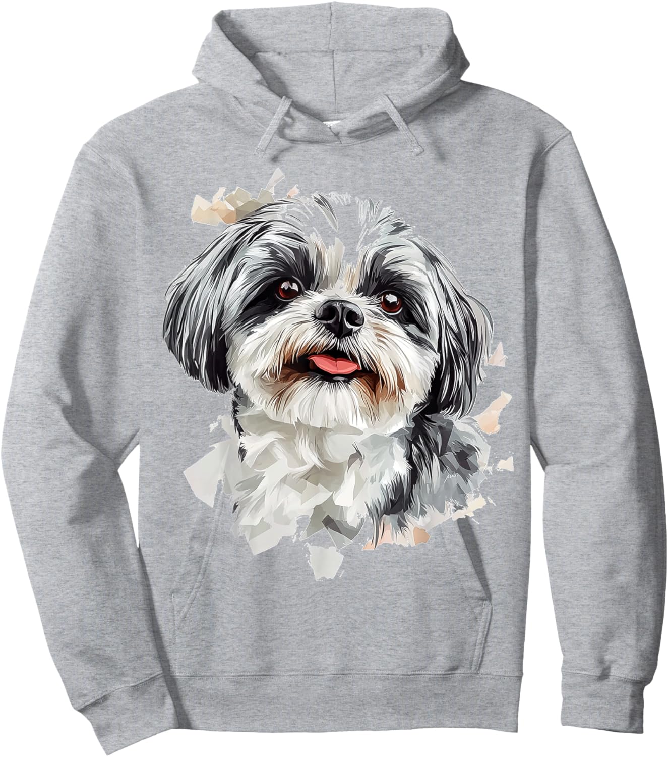 Shih Tzu Dog Motif Pet Illustration Shih Tzu Women Kids Hoodie - Hoodie | Ash