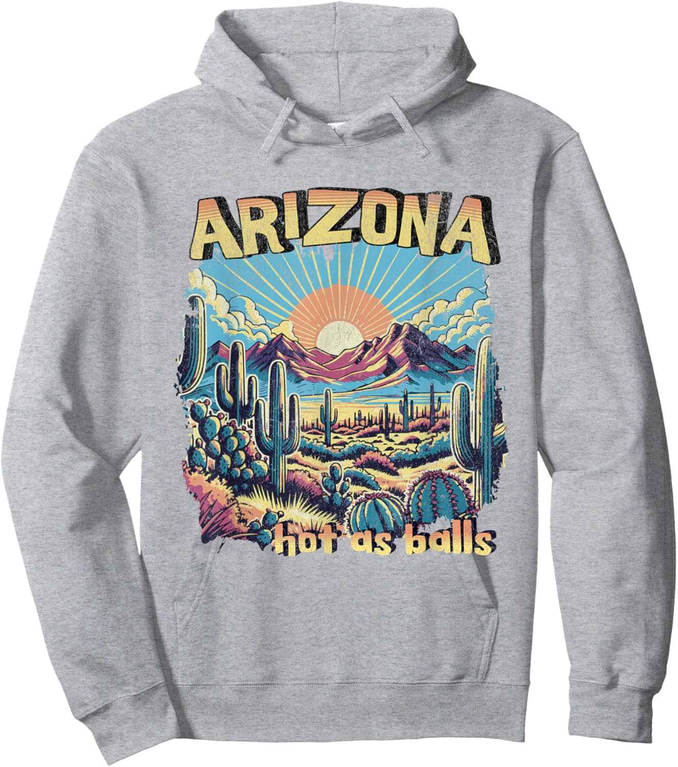 Vanderlust Arizona Hot as Balls Funny Hiking , Grey, Small Hoodie - Hoodie | Ash