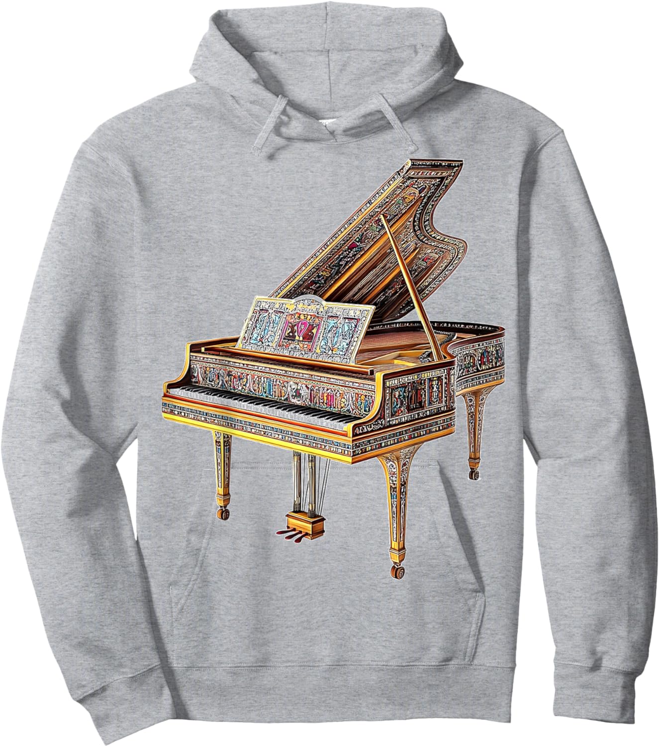 Harpsichord Music Instrument Colorful Art Harpsichord Hoodie - Hoodie | Ash