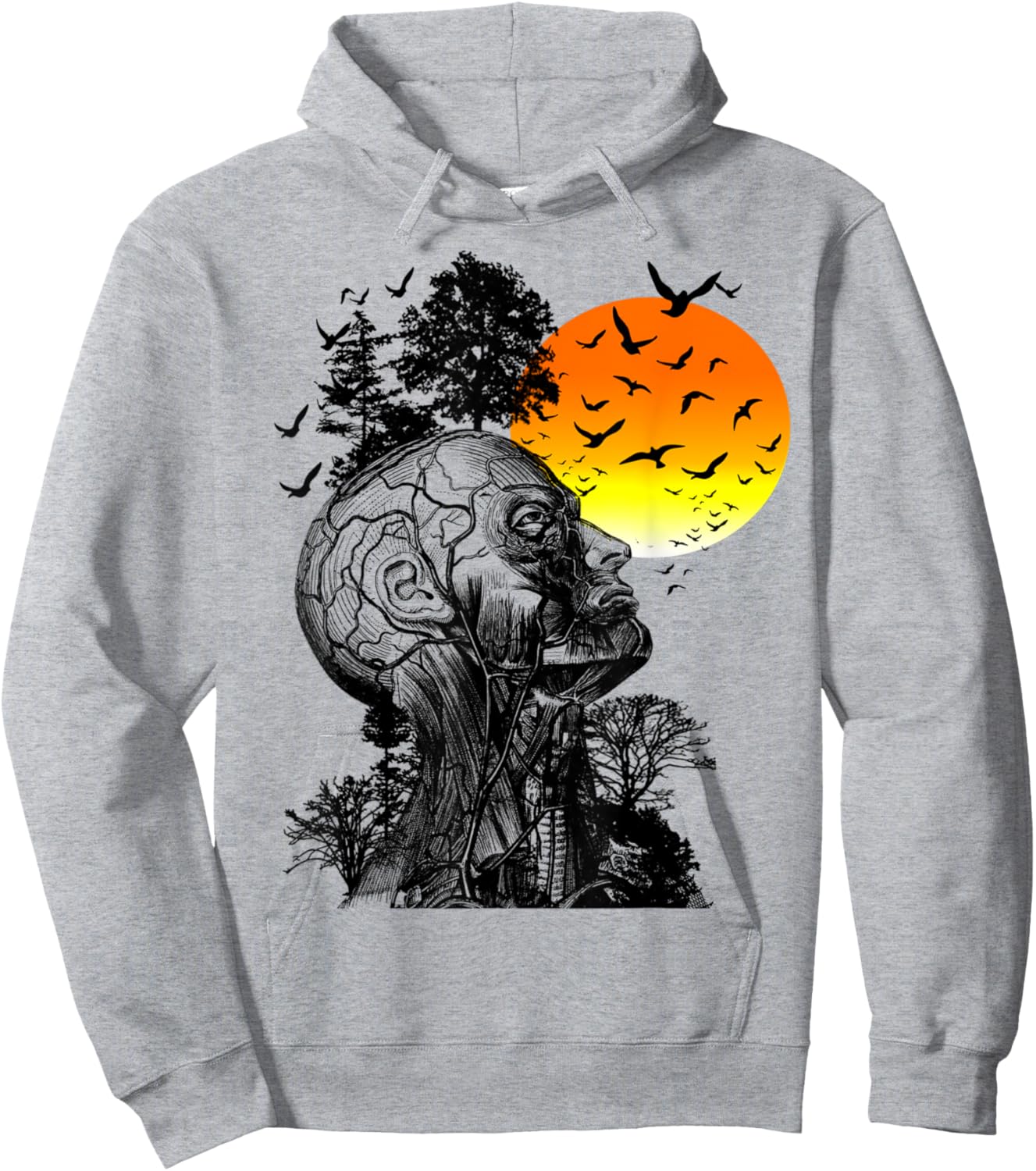 Hangover Human Tree Graphic Hoodie - Hoodie | Ash