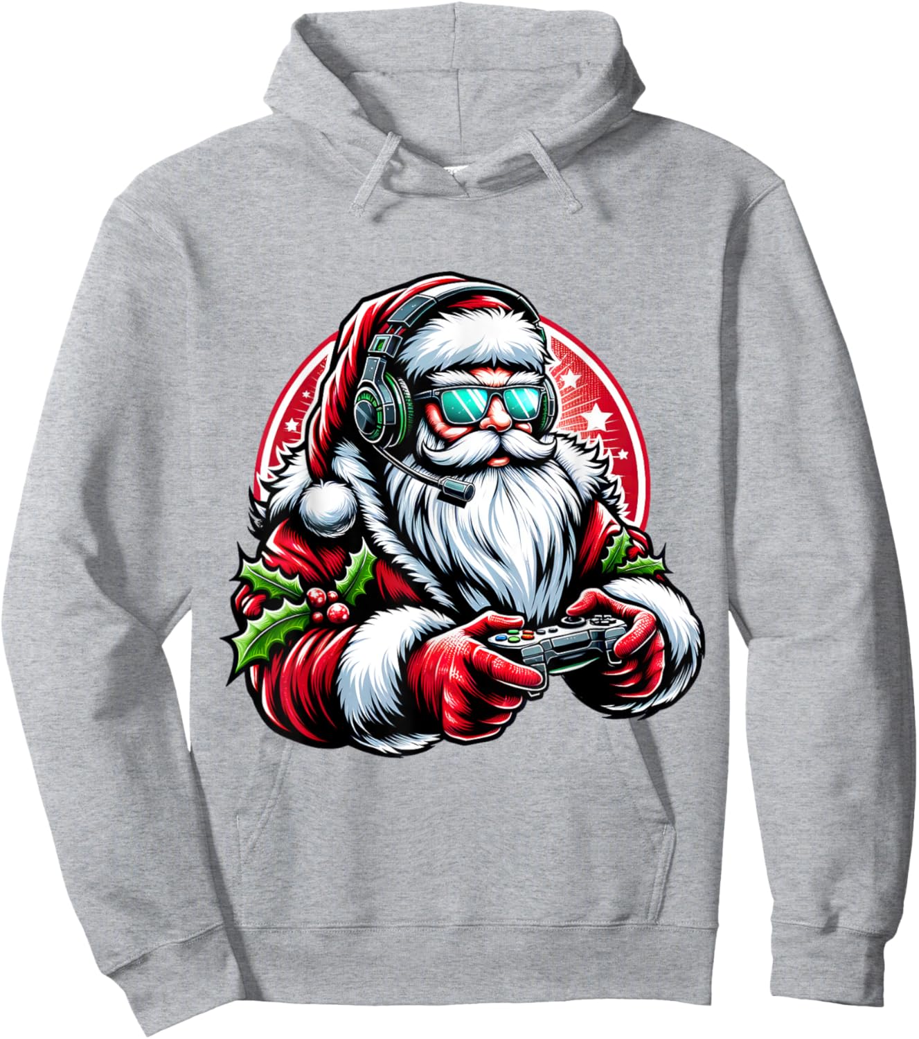 Christmas Gamer Boys Video Game Santa Xmas Hoodie - Hoodie | Ash