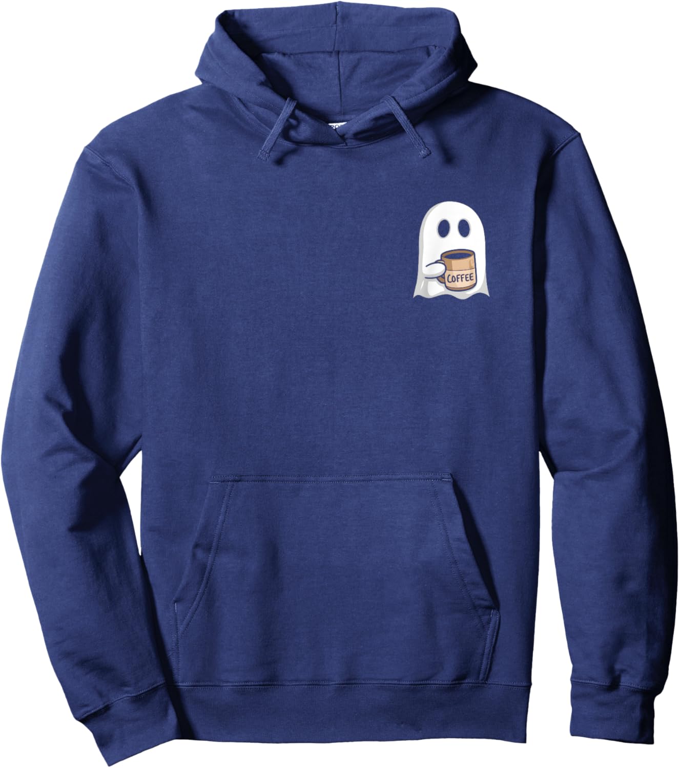 Ghost Drinking Coffee Funny Halloween Costume Coffee Lover Hoodie - Hoodie | Navy