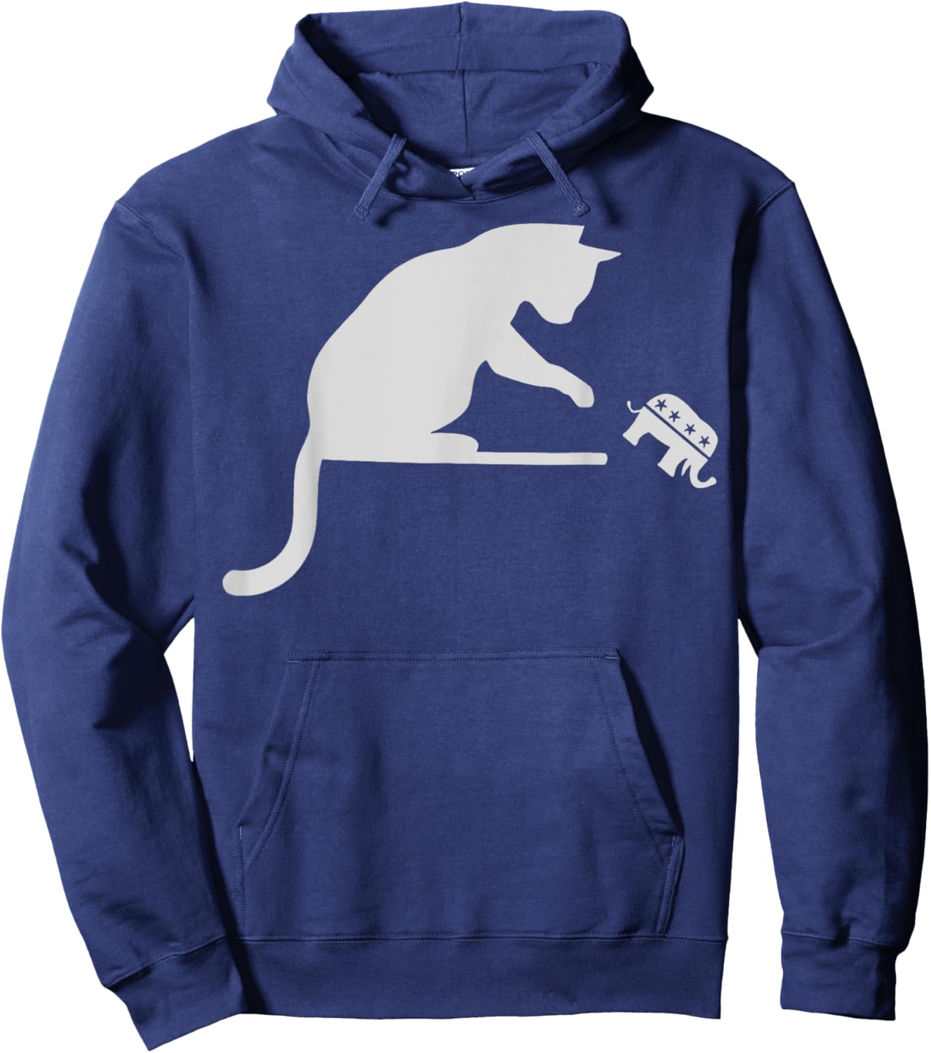 Cat Ladies For Kamala Kitty Knocking Republican Off Table Hoodie - Hoodie | Navy