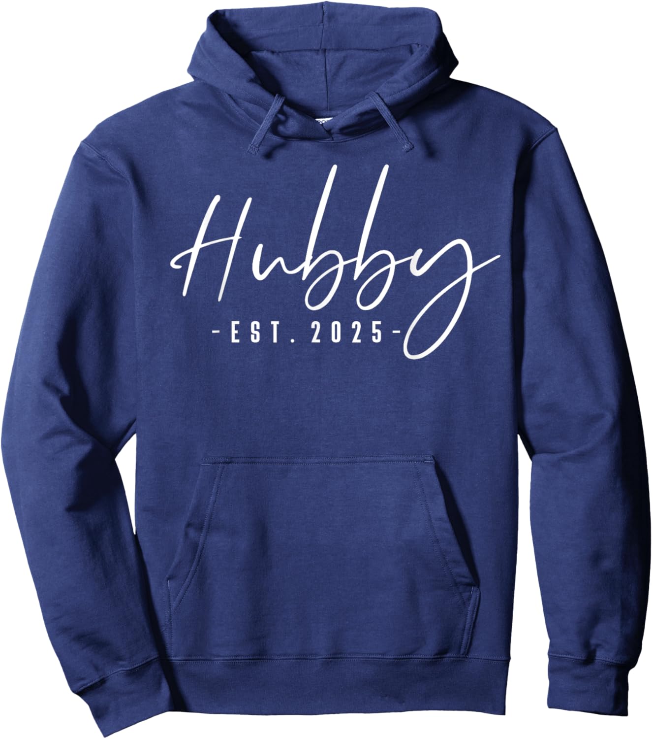 Hubby Est 2025 Just Married Honeymoon Husband Wedding Couple Hoodie - Hoodie | Navy