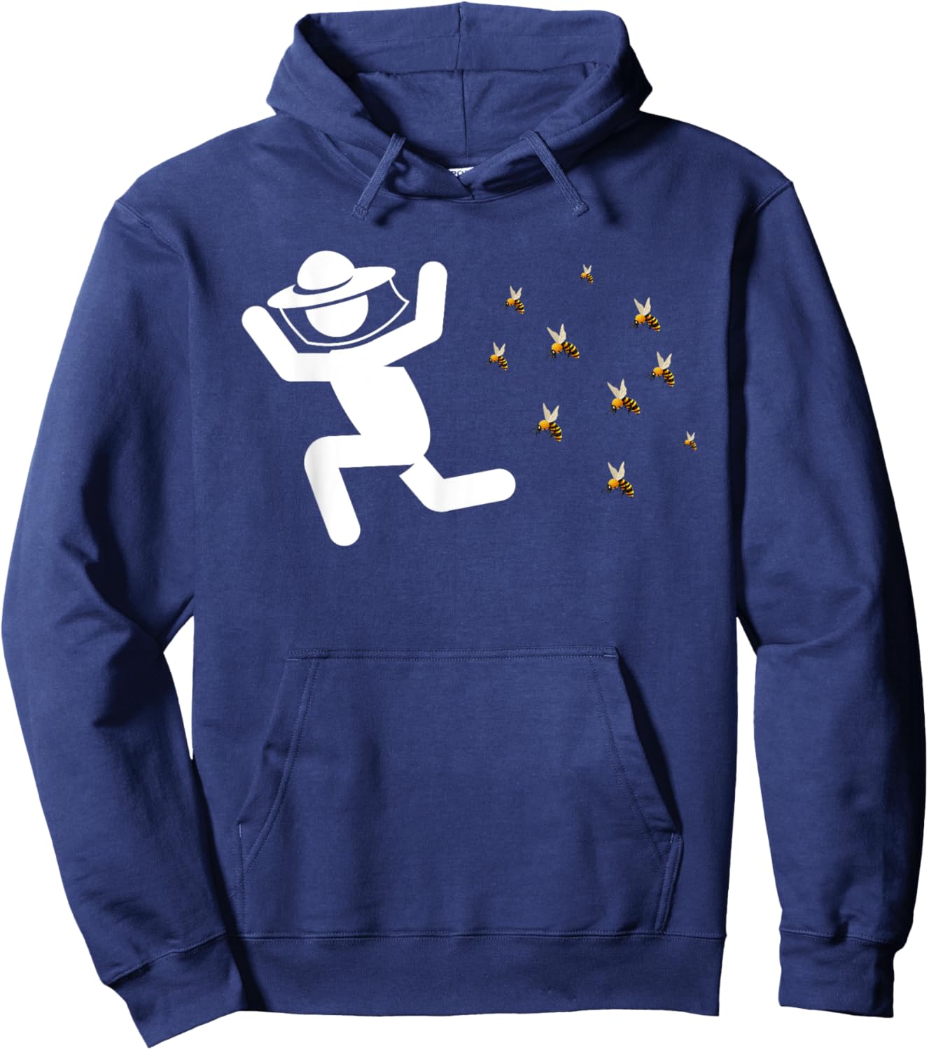 Beekeeper Chased By Bees Funny Honeybee Beekeeping Bee Lover Hoodie - Hoodie | Navy