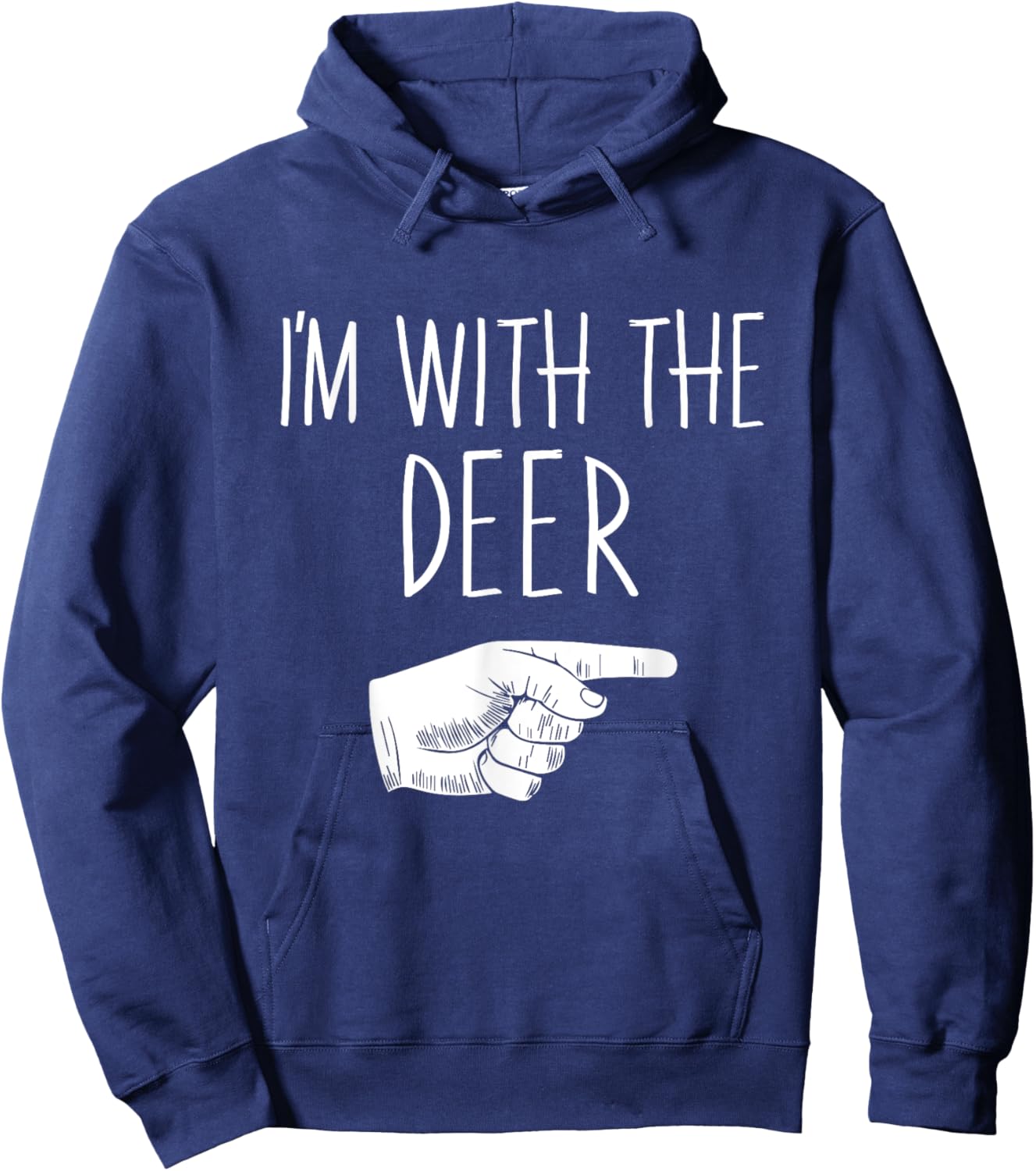 I'm With The Deer Halloween Costume Party Matching Hoodie - Hoodie | Navy