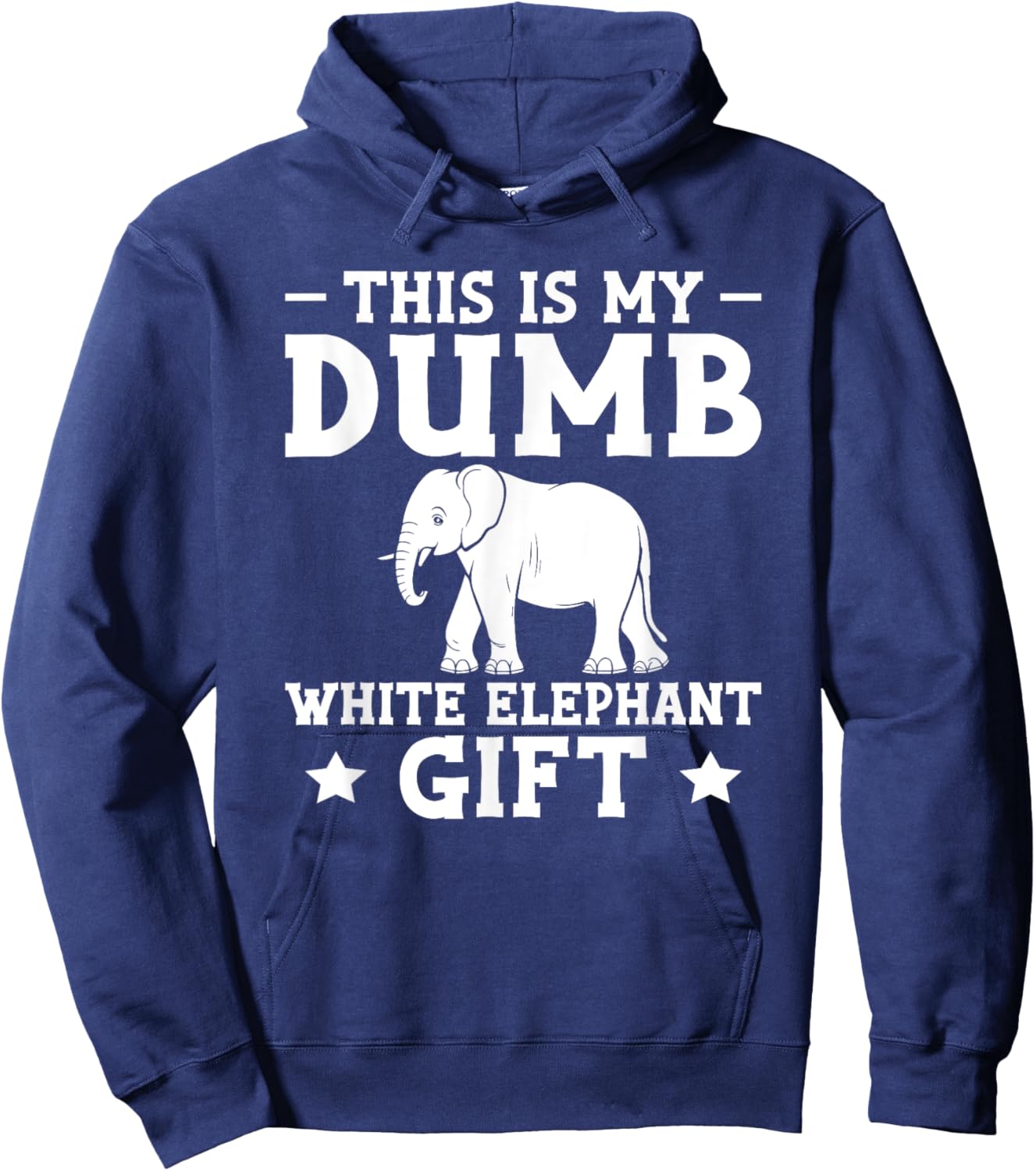 Dumb White Elephant Gift Hoodie - Hoodie | Navy