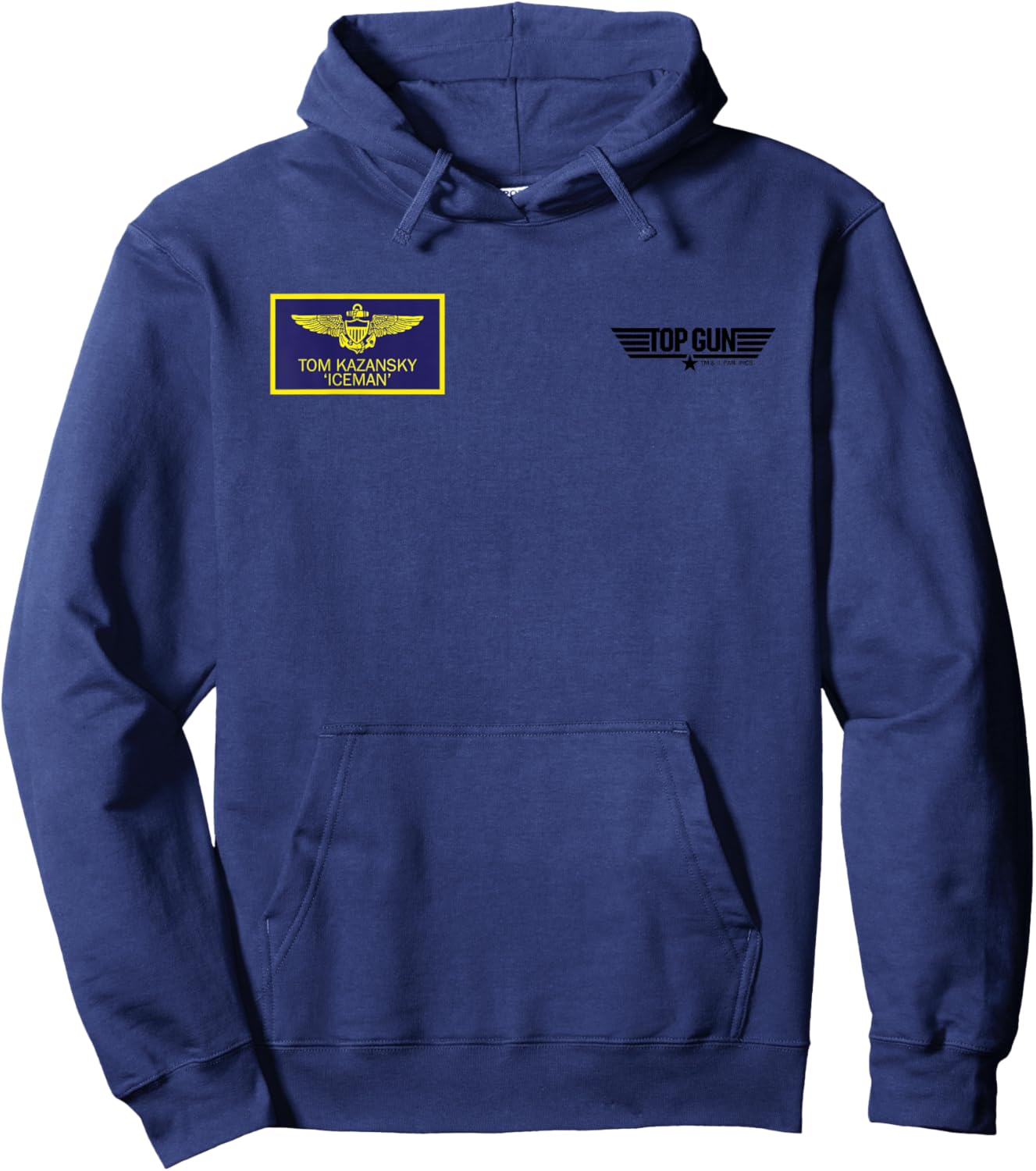 Top Gun Tom Kazansky Iceman Chest Badge Hoodie - Hoodie | Navy