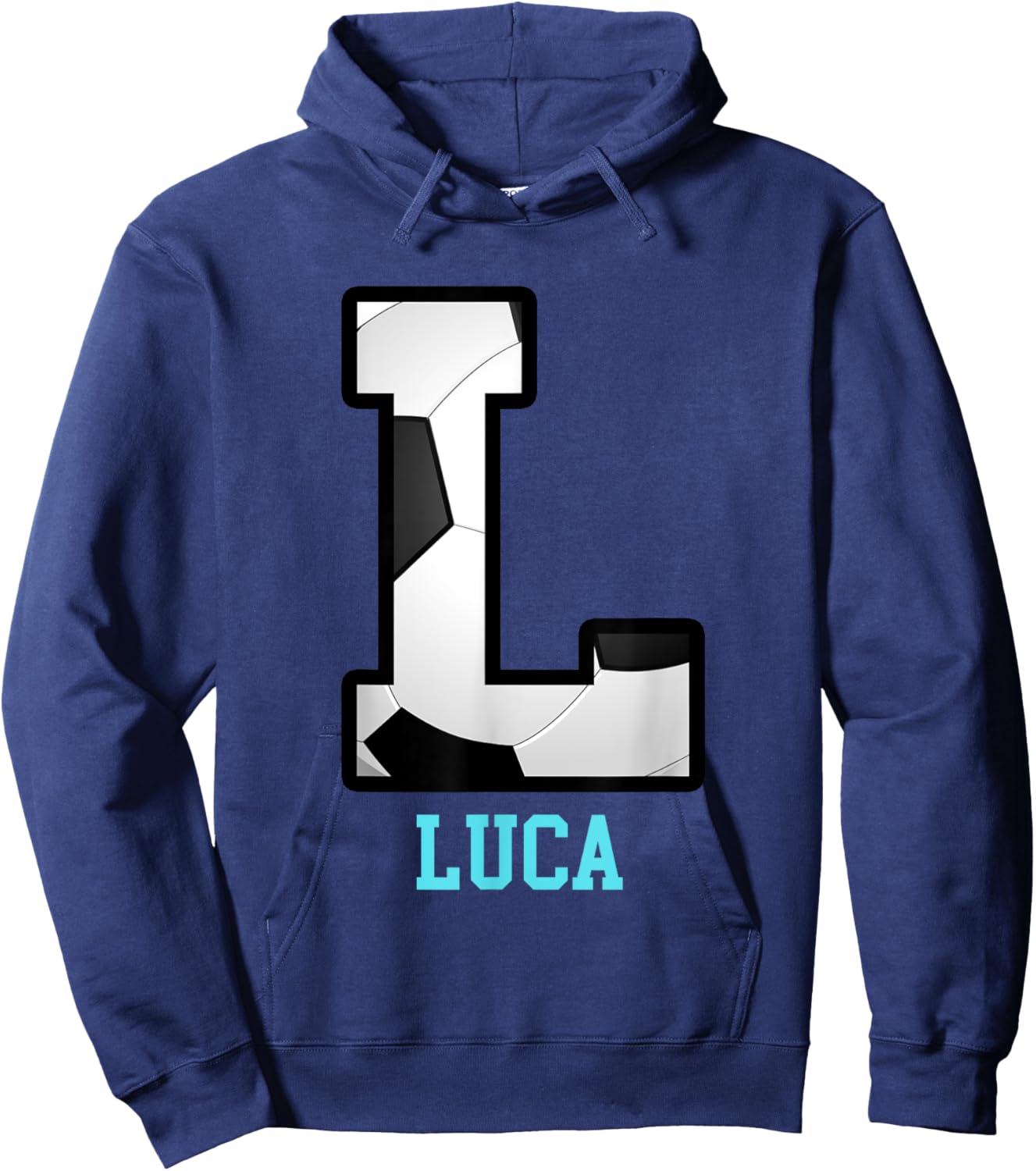 Field Goal Letter Luca Alphabet Soccer Hoodie - Hoodie | Navy