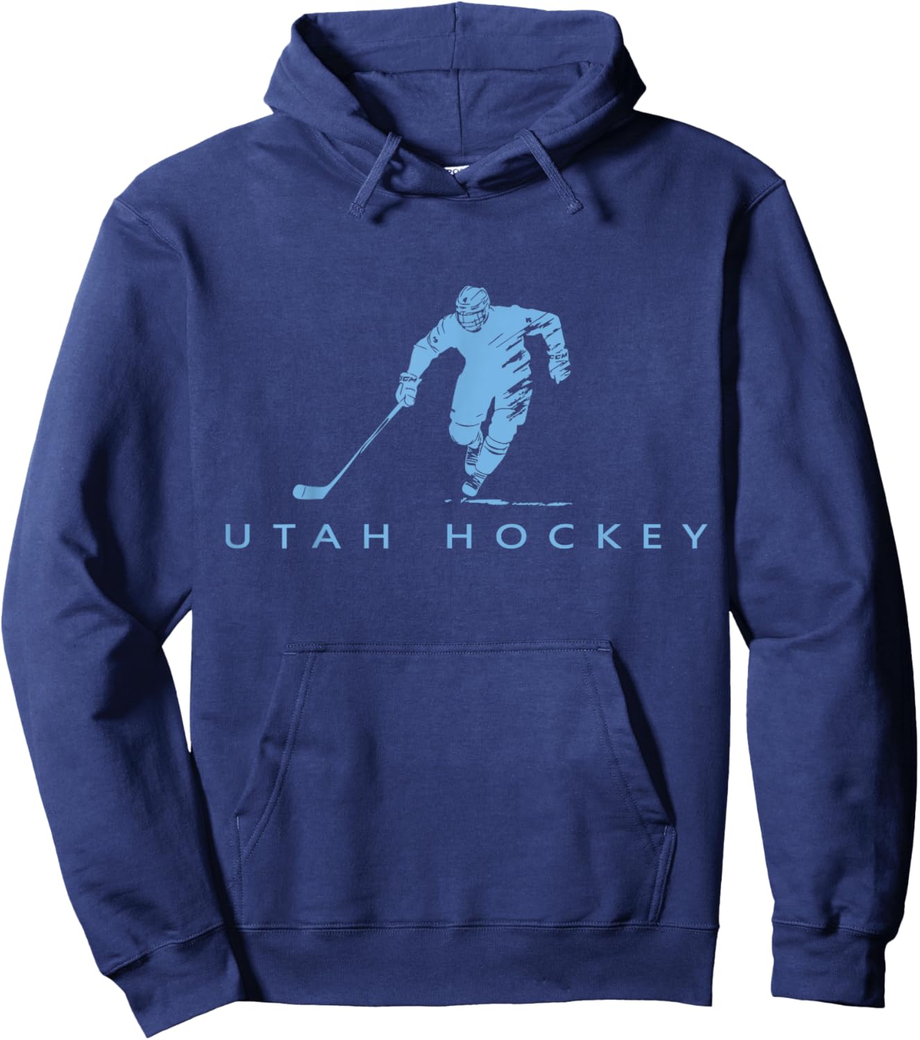 Eddy's Canyon Hockey Utah Hockey - , Black, Small, Short Sleeve, Modern, Letter Print, , Regular Fit, Polyester Hoodie - Hoodie | Navy