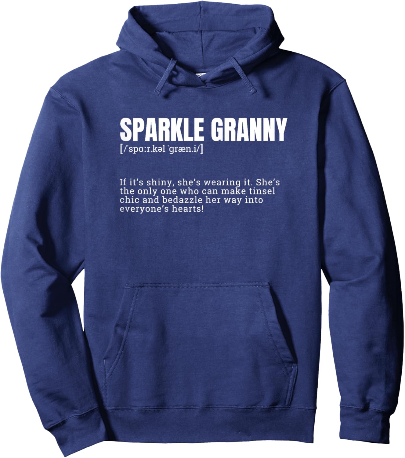 Funny Sparkle Granny Hearts Defintion Hoodie - Hoodie | Navy